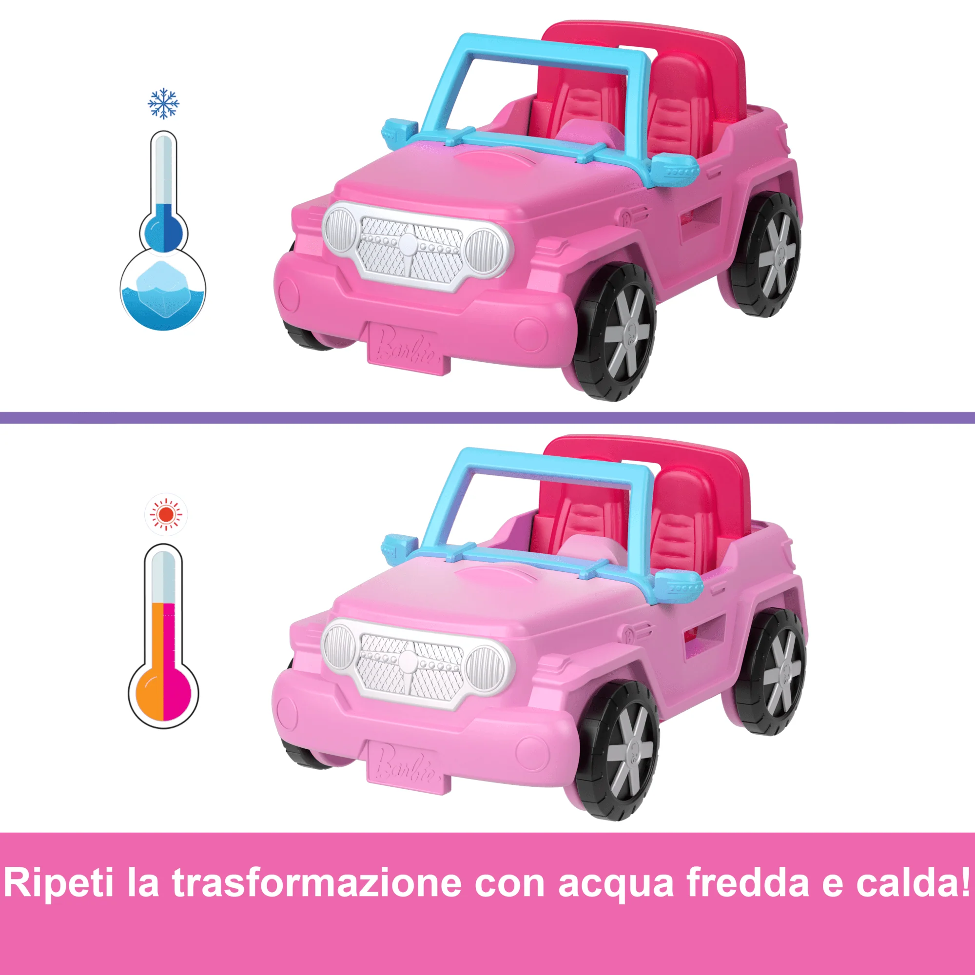 Barbie Mini Barbieland, Set Con Veicolo E Bambola Da 3,8 Cm, Suv Cambia Colore E Tenda - Image 3