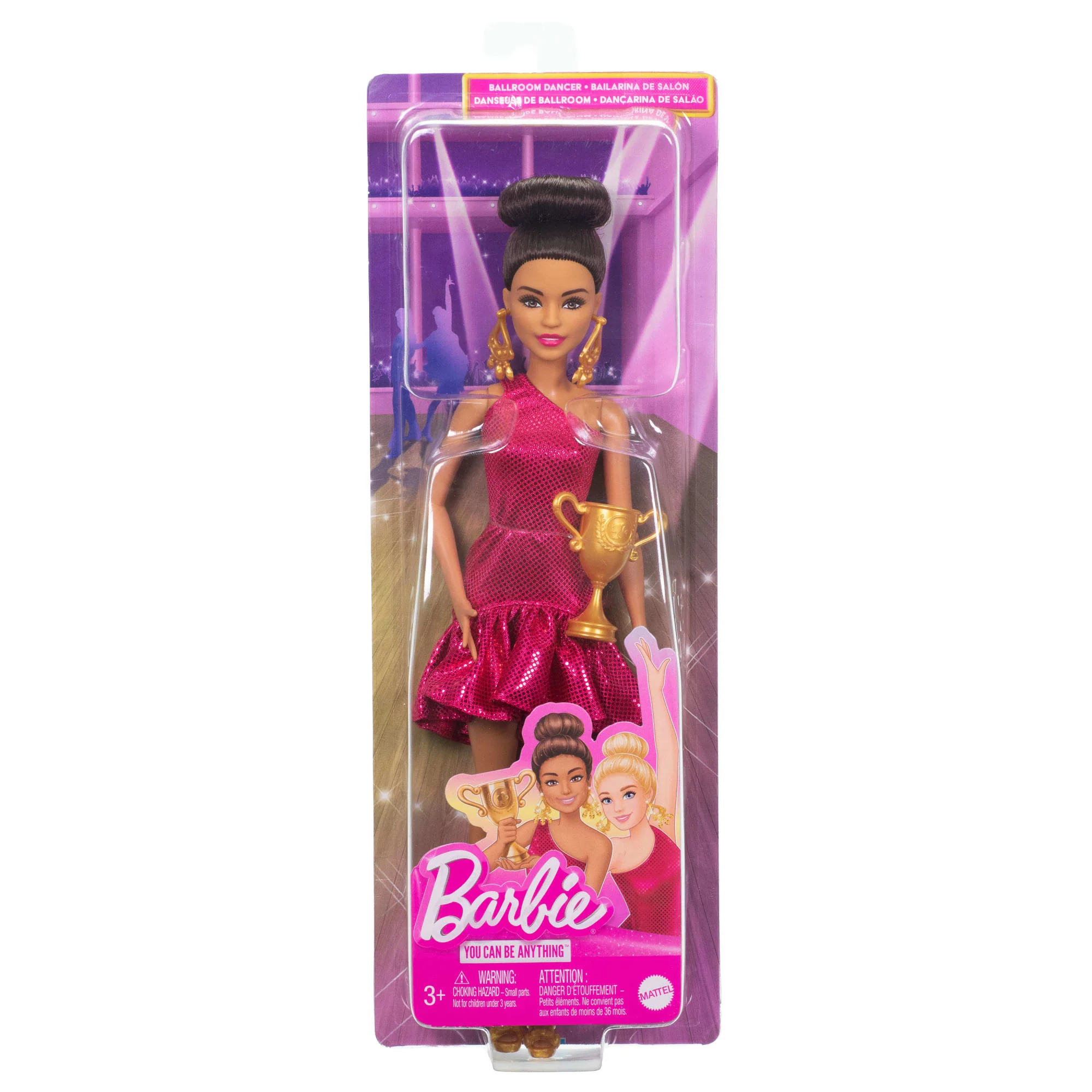 Muñeca Barbie Bailarina De Concurso Con Pelo Castaño Recogido Y Accesorio De Trofeo De Baile - Image 6