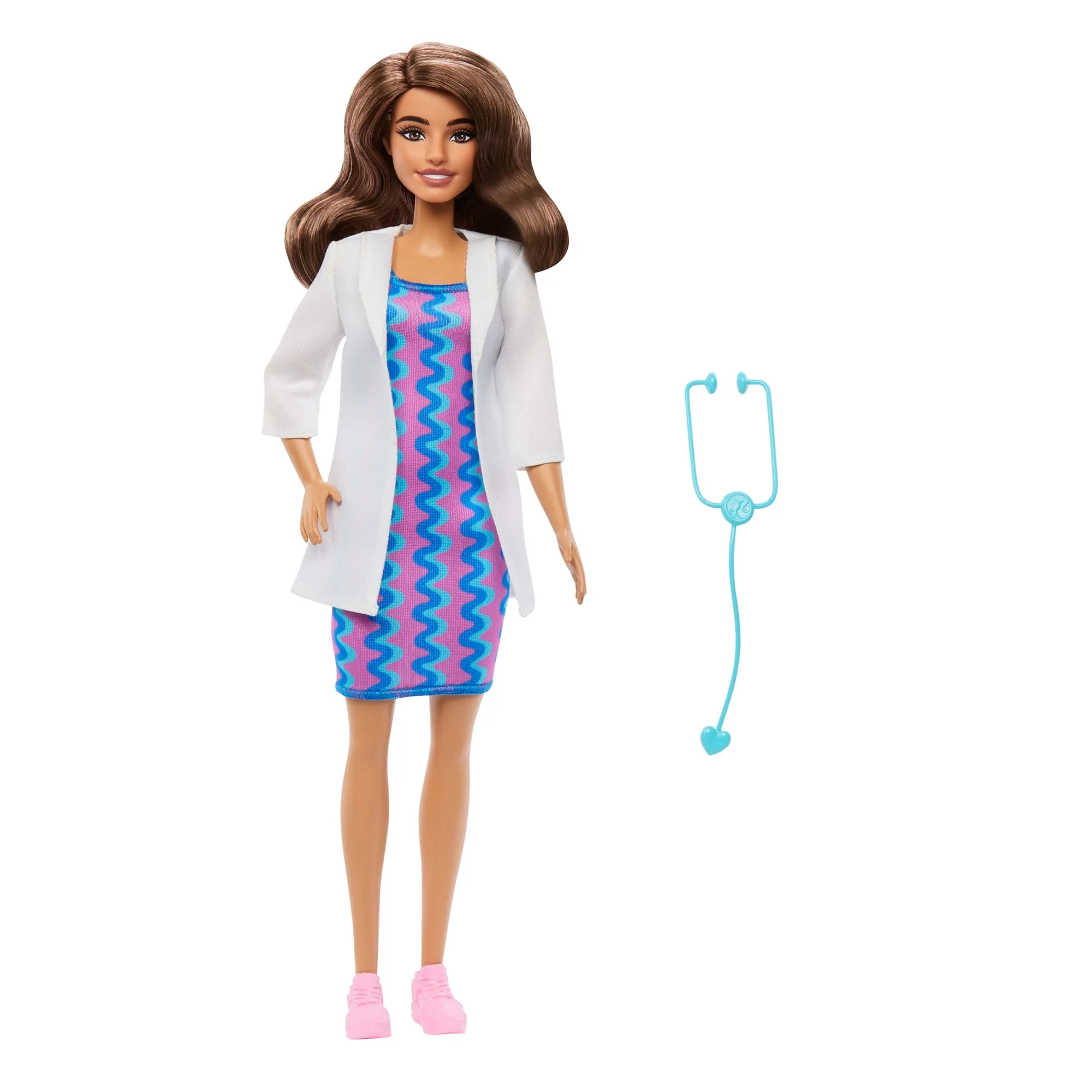 Muñeca Doctora De Barbie Profesiones Y Accesorio, Muñeca De Moda Con Conjunto De Quita Y Pon Y Estetoscopio - Image 5