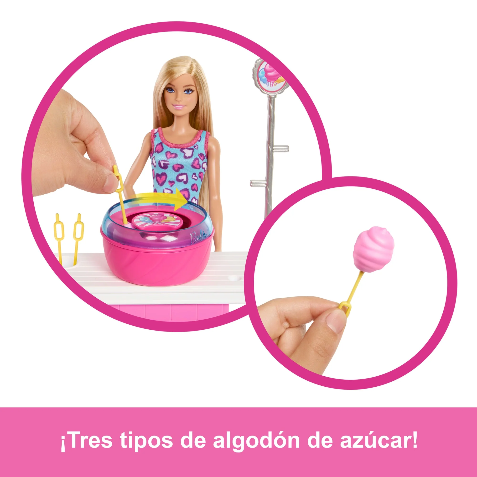 Conjunto De Juego De “Barbie Mysteries: Beach Detectives” Con Muñeca Barbie Malibu Y Puesto De Juegos Con Máquina De Algodón De Azúcar Y Accesorios - Image 4