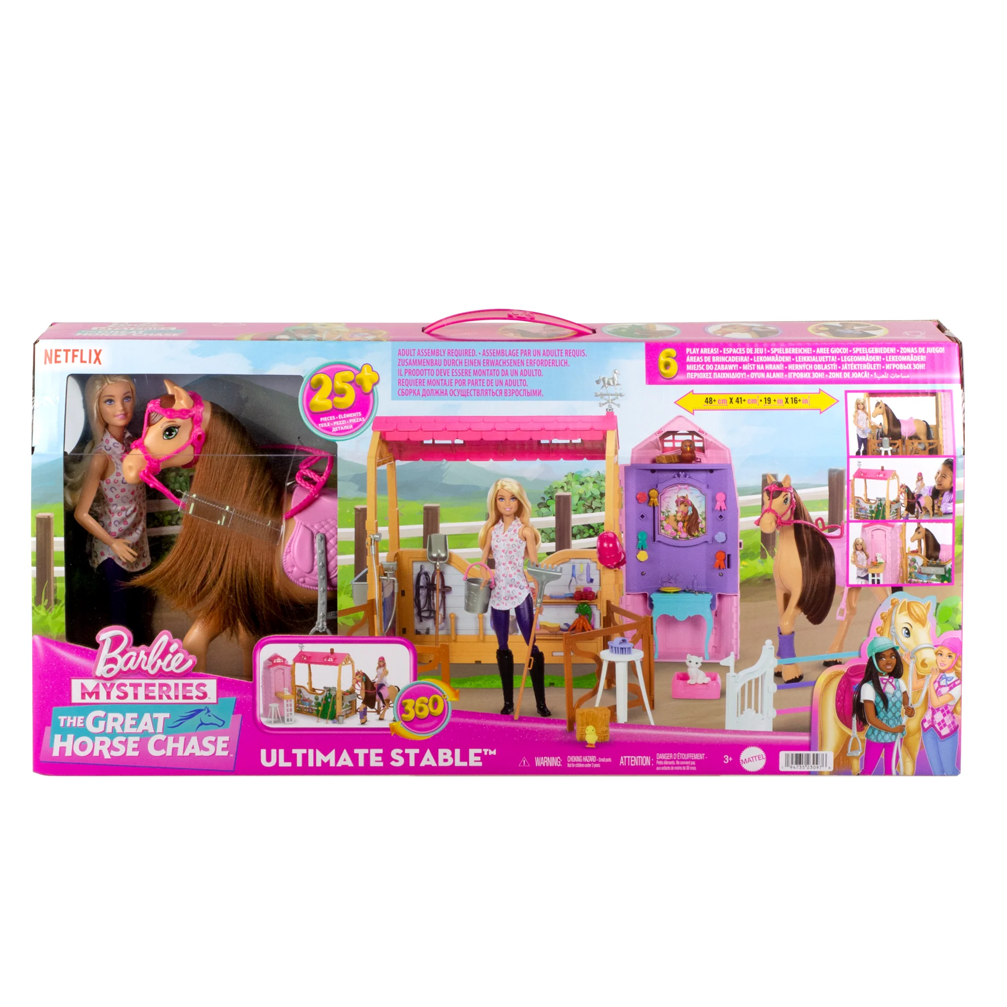 Barbie Mysteries The Great Horse Chase Speelgoedstal, Speelset Met Pop, Speelgoedpaard En Accessoires, Meer Dan 25 Onderdelen - Image 6