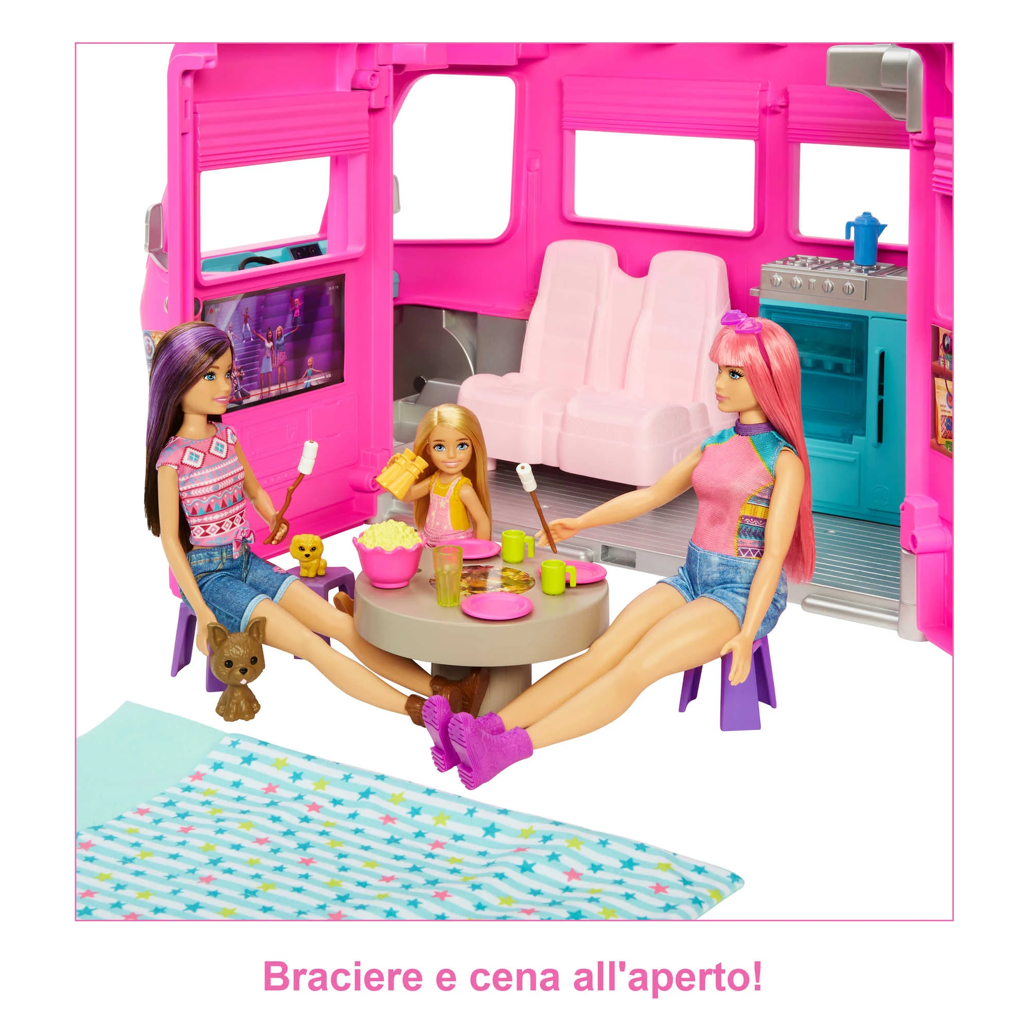 Barbie Camper Dei Sogni Veicolo Alto 76,2 Cm Con Piscina, Scivolo E Oltre 60 Accessori - Image 4