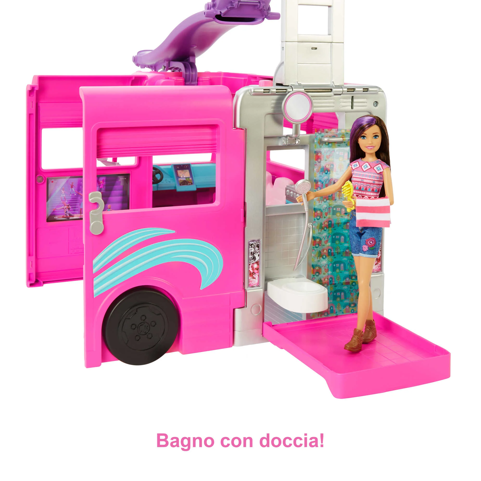 Barbie Camper Dei Sogni Veicolo Alto 76,2 Cm Con Piscina, Scivolo E Oltre 60 Accessori - Image 5