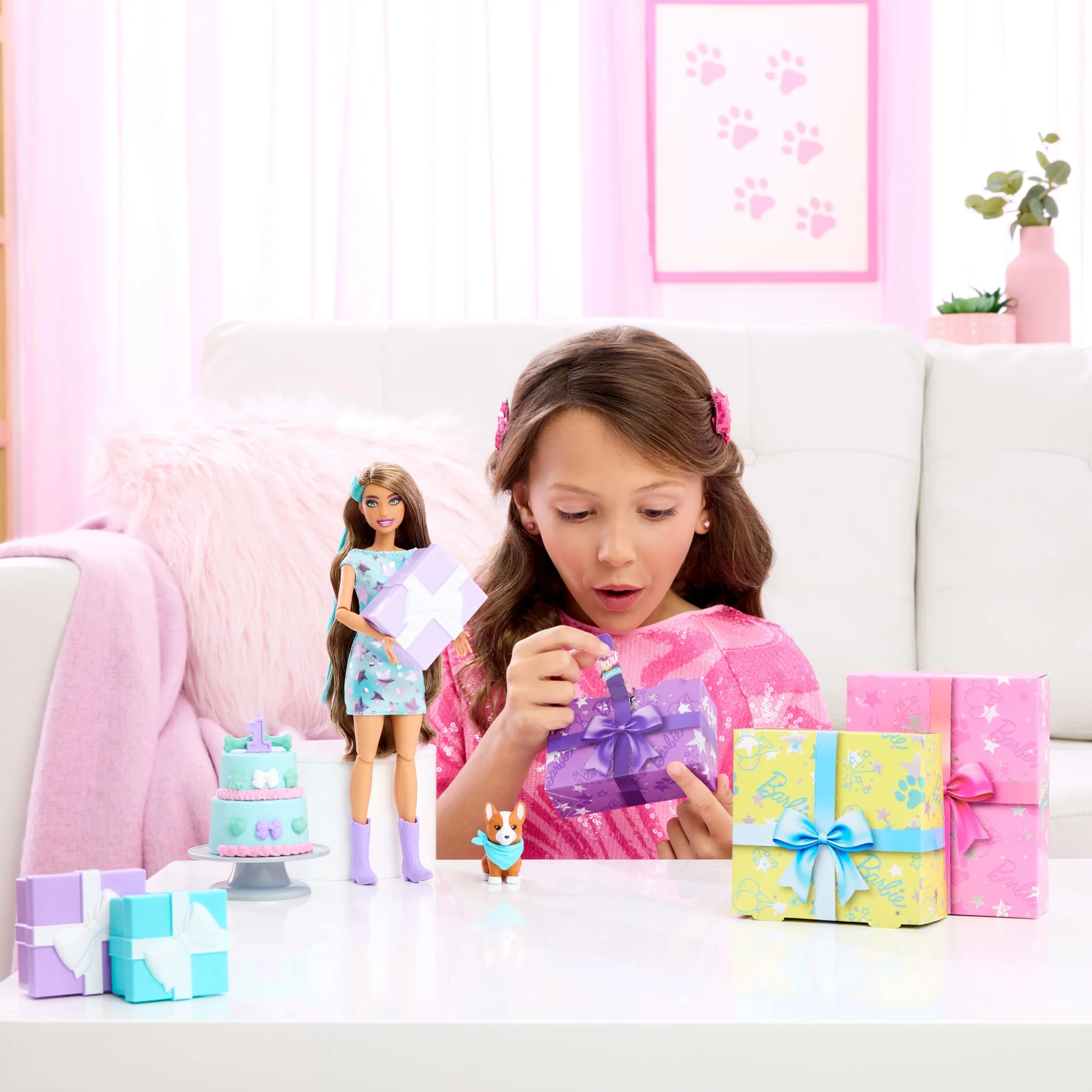 Barbie Party Unboxed, Serie Compleanno Del Cucciolo, Bambola Party Stars E Accessori, Con 10 Sorprese - Image 2