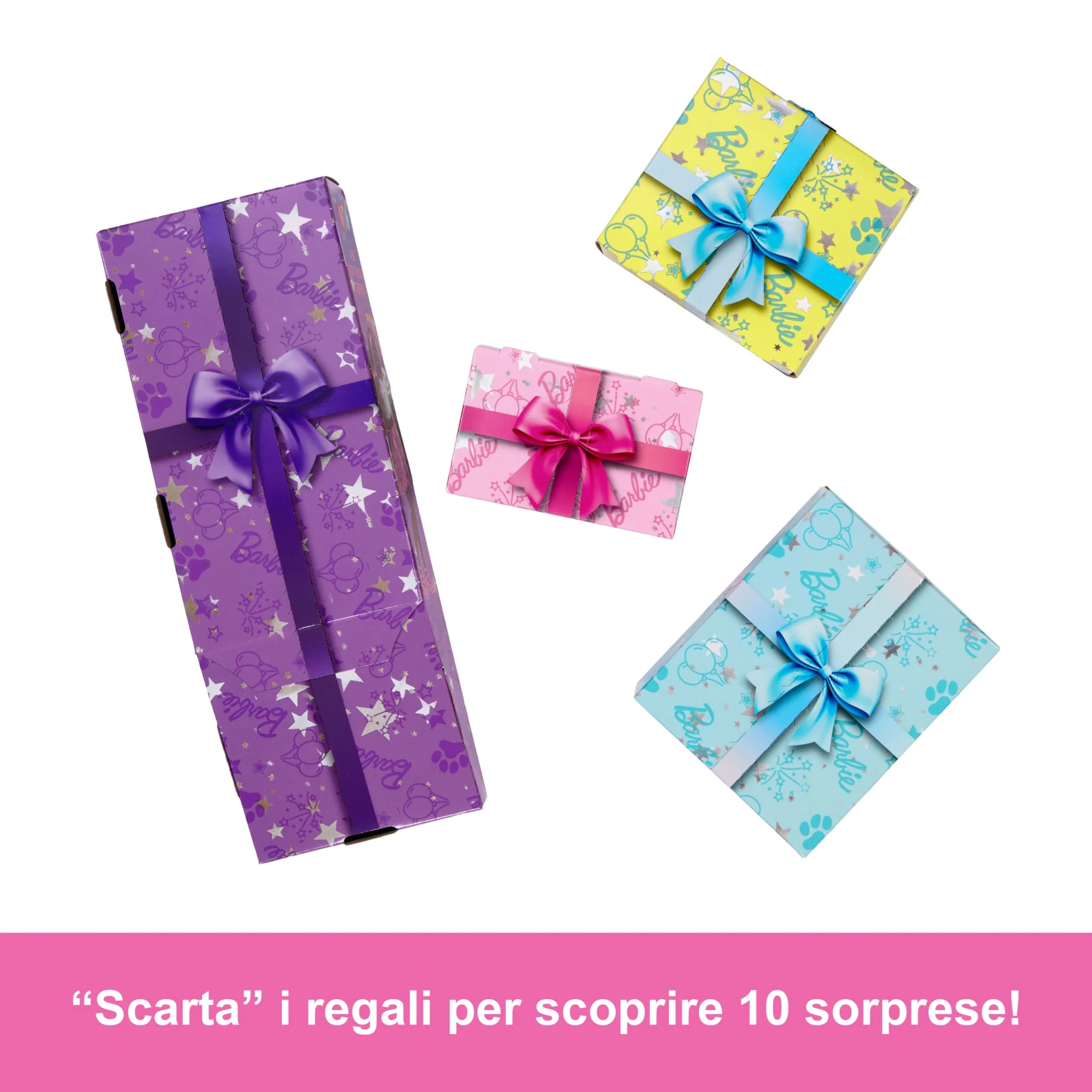 Barbie Party Unboxed, Serie Compleanno Del Cucciolo, Bambola Shimmerin’ Hearts E Accessori, Con 10 Sorprese - Image 3