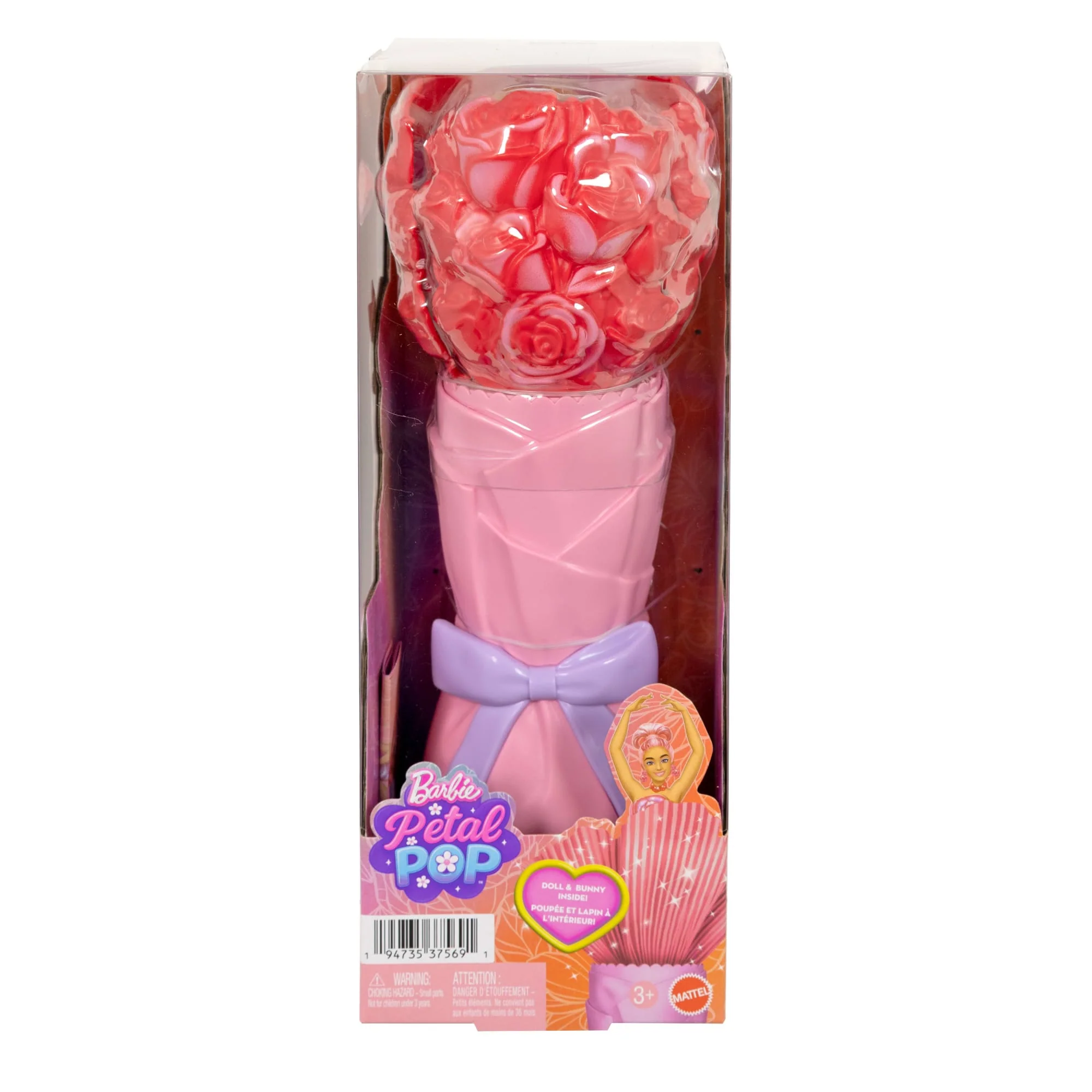 Barbie Petal Pop Kwiatowa niespodzianka Czerwona róża Lalka i akcesoria Zestaw Zabawka dla dzieci 3+ - Image 6