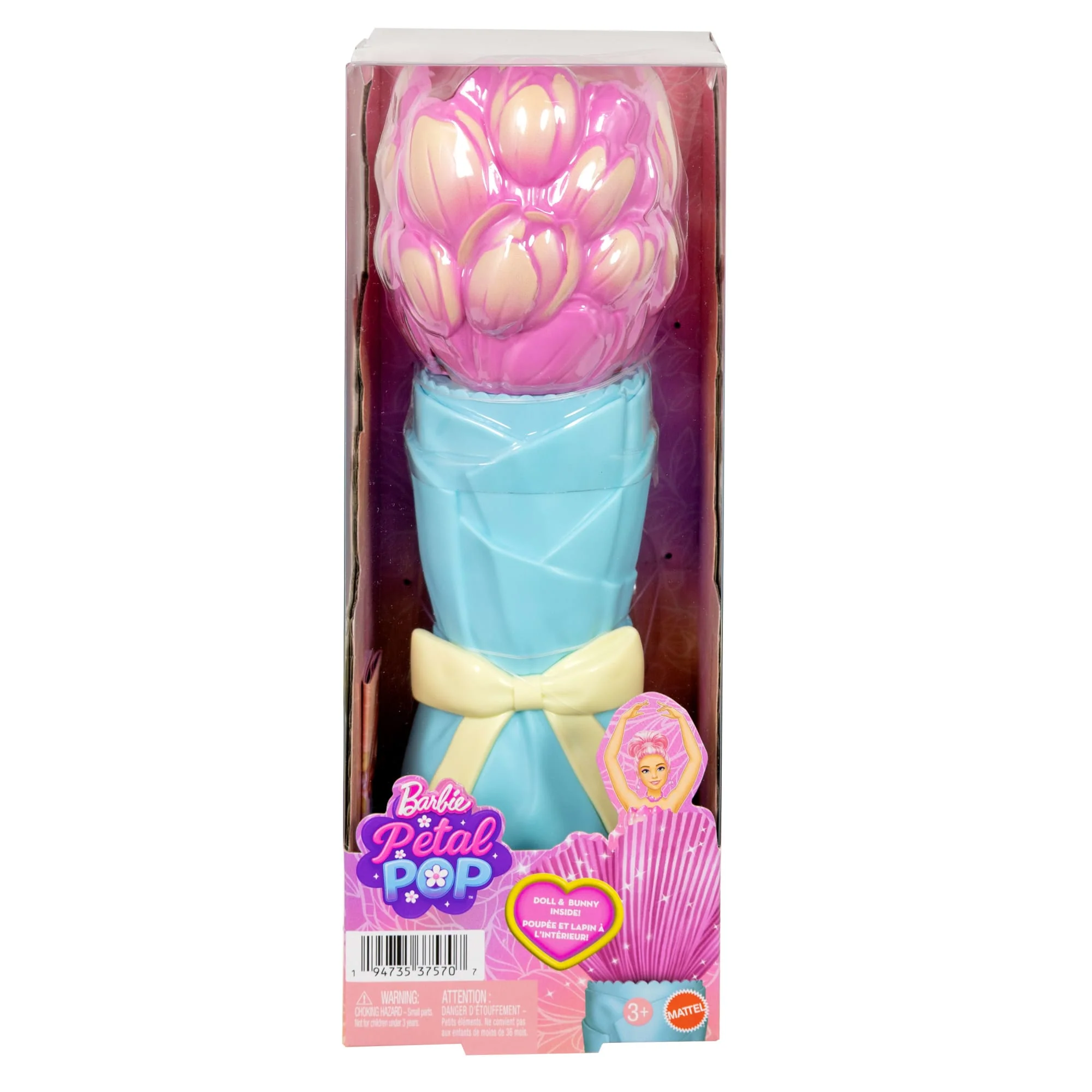 Barbie Petal Pop Kwiatowa niespodzianka Różowy tulipan Lalka i akcesoria Zestaw Zabawka dla dzieci 3+ - Image 6