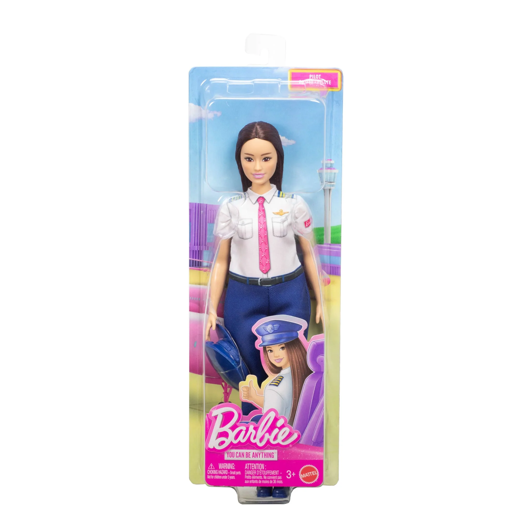 Barbie Karriere Pilotin-Modepuppe Mit Zubehörteil, Modepuppe in Abnehmbarer Uniform Und Abnehmbaren Schuhen Mit Mütze - Image 3