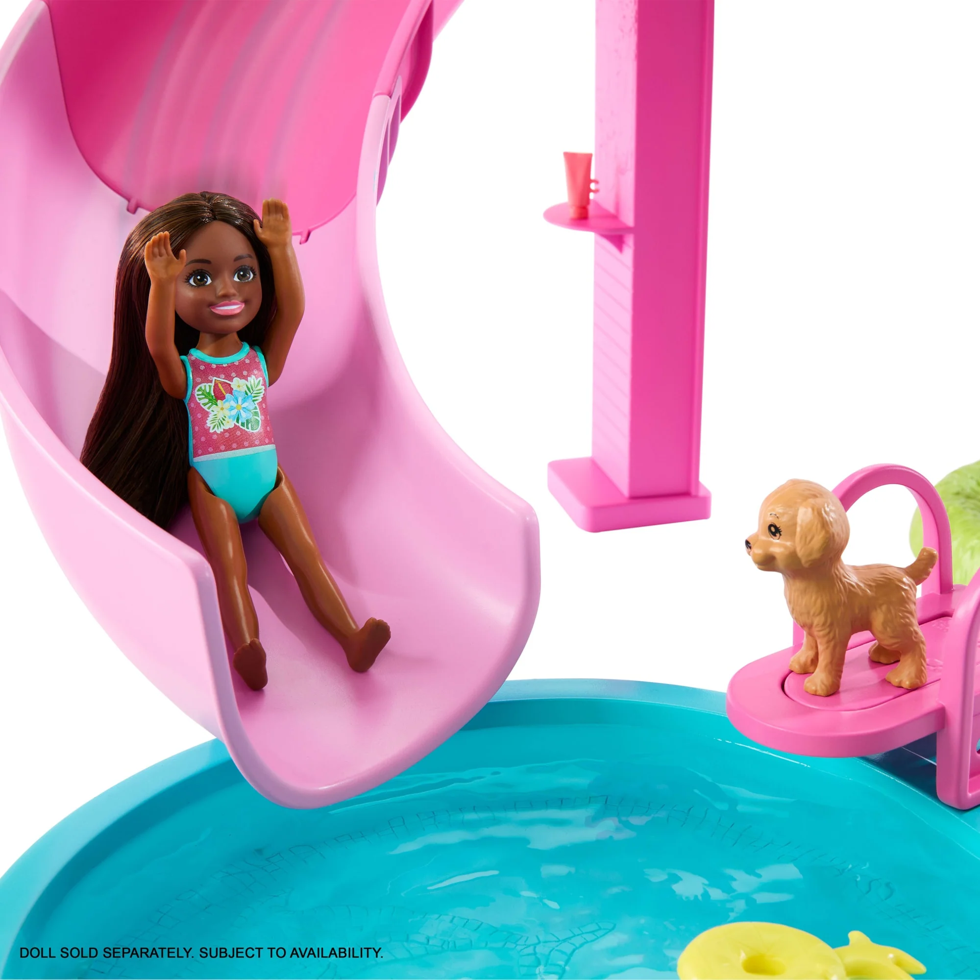 Barbie Piscina Dei Sogni, Playset Con Scivolo E Vasca Idromassaggio, Oltre 20 Accessori Come Cuccioli, Galleggianti E Molto Altro - Image 5