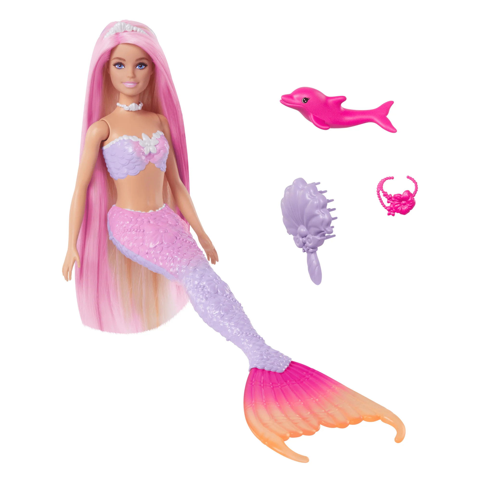 Barbie 'Malibu' Zeemeerminpop Met Kleurverandering, Dolfijn En Accessoires
