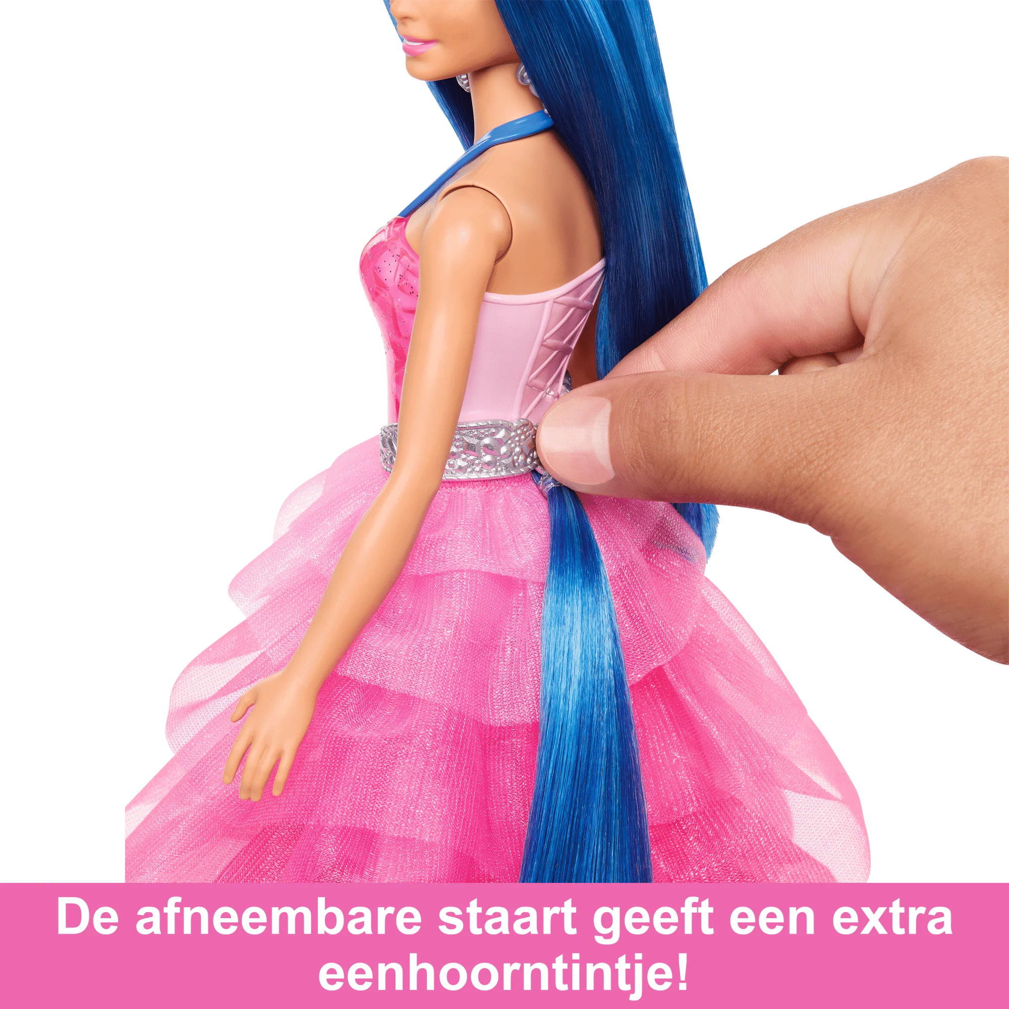 Barbie Eenhoornpop, Pop Voor 65E Verjaardag Met Blauw Haar, Roze Jurk En Alicorn - Image 4