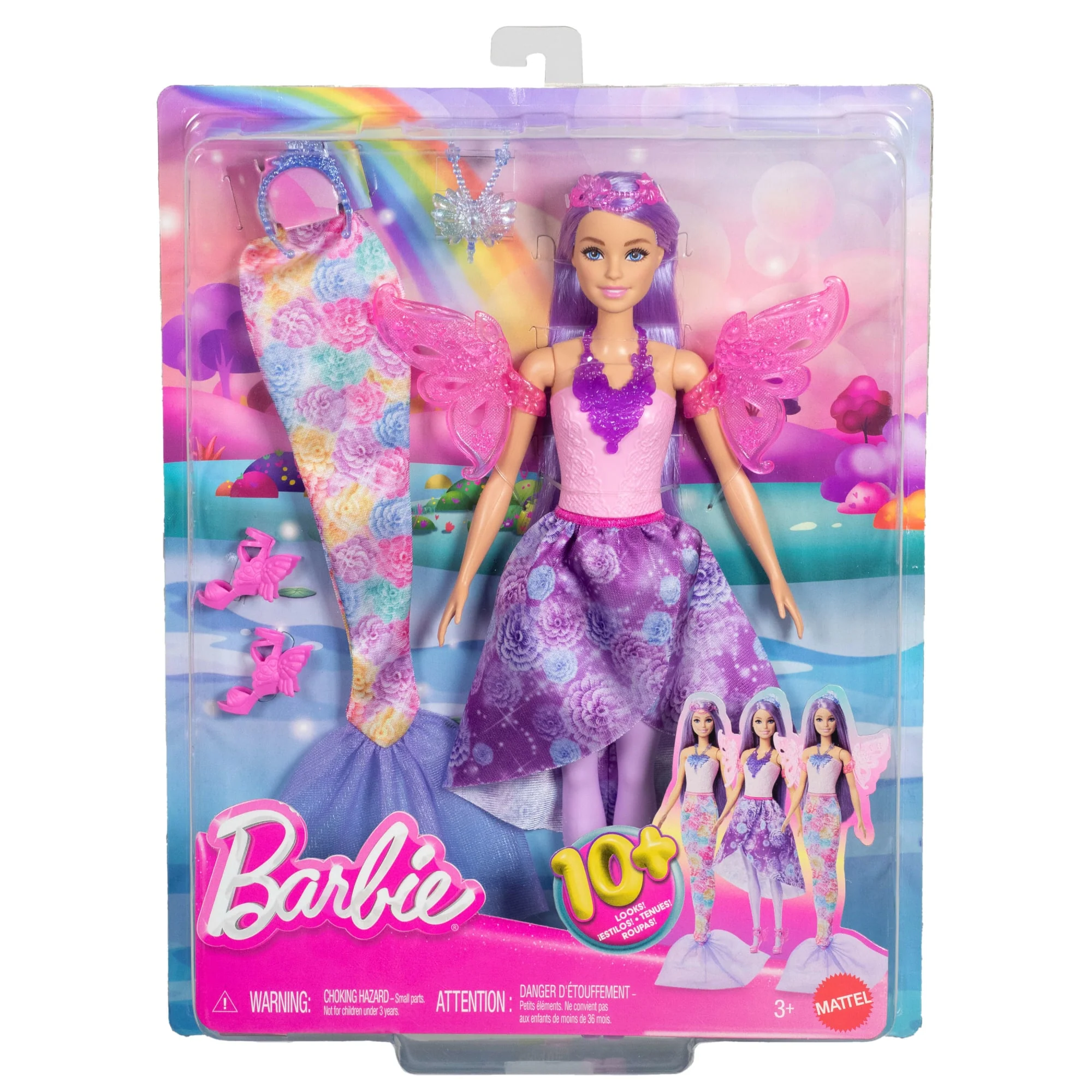 Barbie Pop Fantasiemodeset Met Accessoires, Waaronder Zeemeerminnenstaart, Feeënvleugels En Halskettingen - Image 6