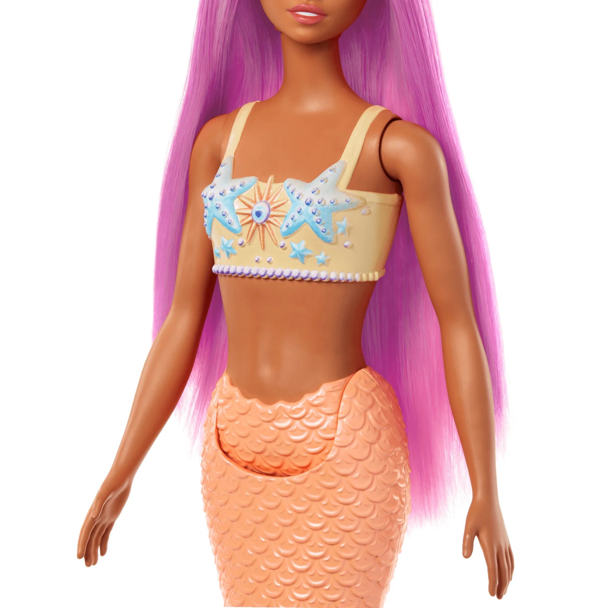 Barbie Zeemeerminpop Met Roze Haar, Zacht Oranje Staart En Haarband - Image 3