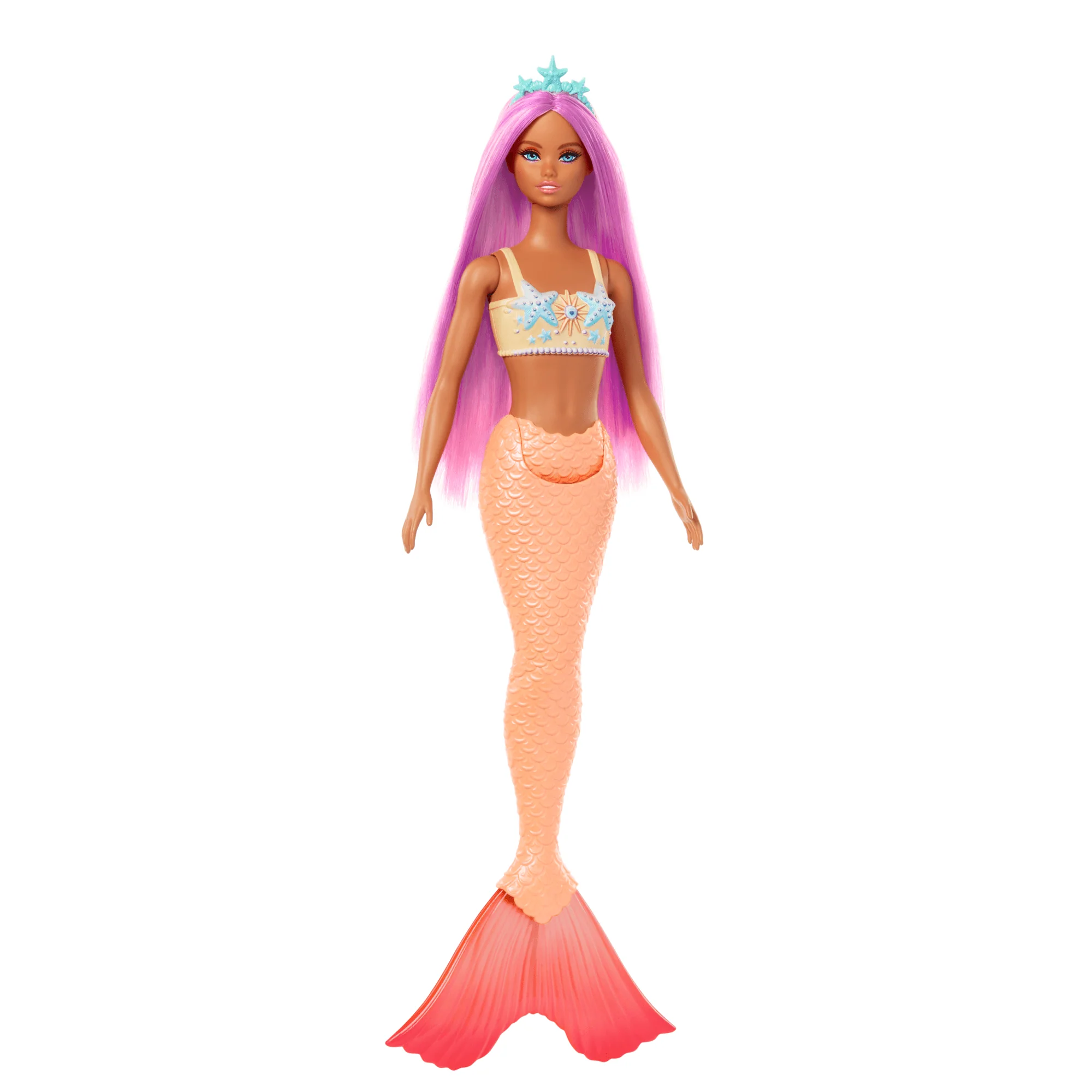 Barbie Zeemeerminpop Met Roze Haar, Zacht Oranje Staart En Haarband - Image 5