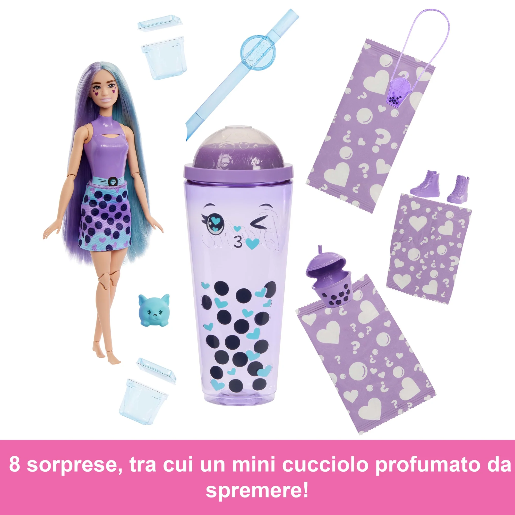 Barbie Pop Reveal Serie Bubble Tea, Bambola E Accessori, Set Con Bambola Taro Milk Profumata Alla Moda - Image 5