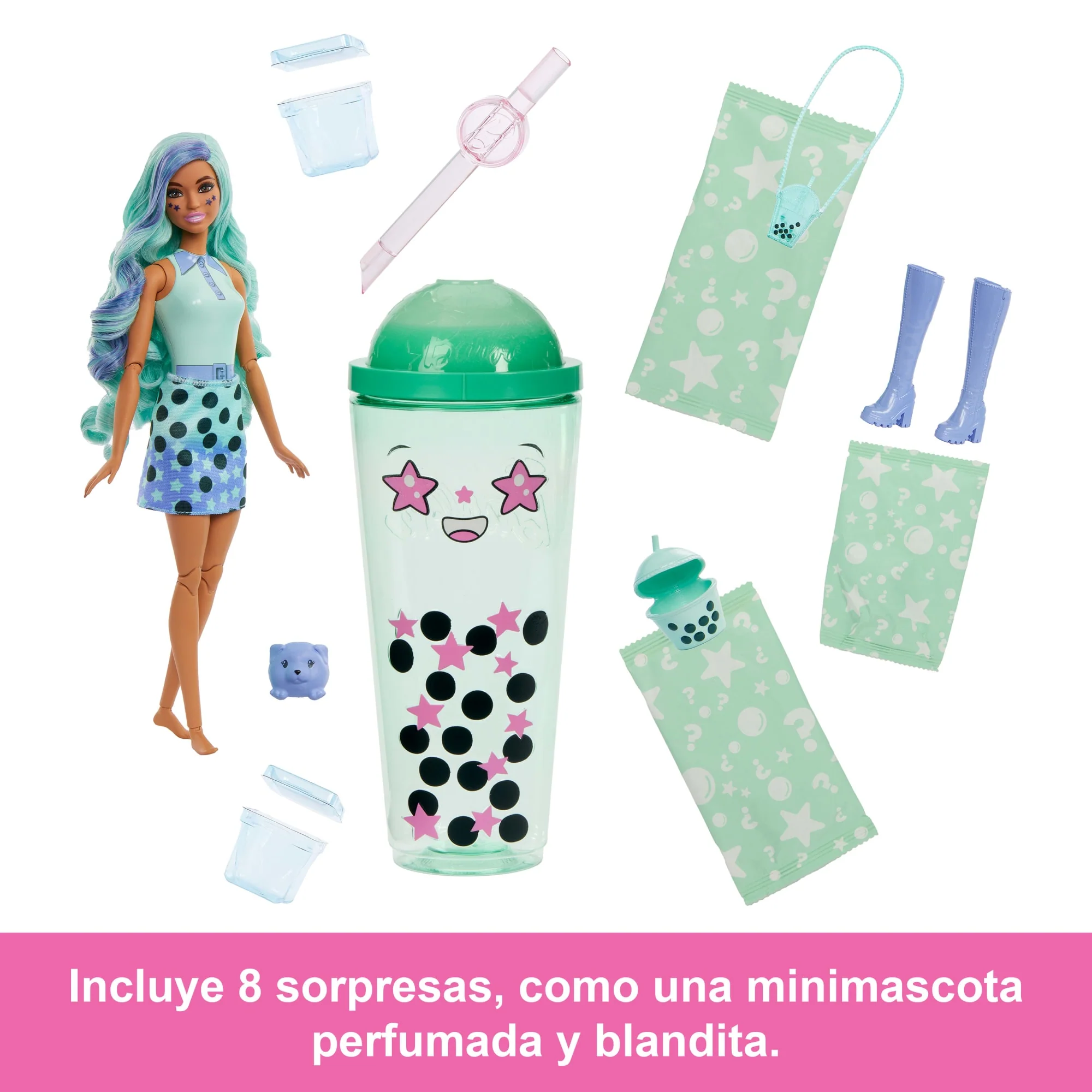 Conjunto De Muñeca Y Accesorios De La Colección Té De Burbujas De Barbie Pop Reveal Con Muñeca De Moda Con Aroma A Té Verde - Image 5
