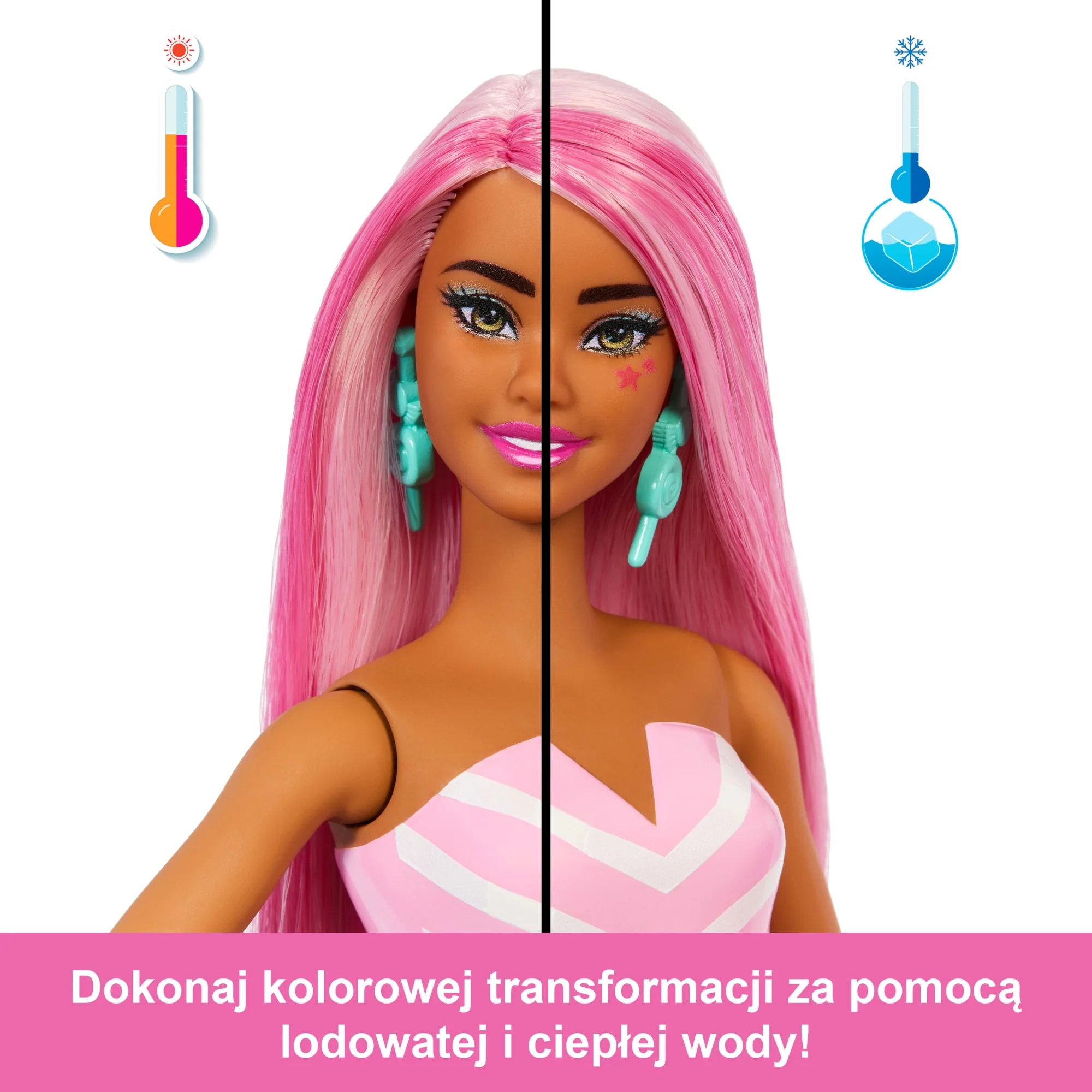 Barbie Pop Reveal Seria Stylowy deser Lalka, figurka zwierzątka i akcesoria Zestaw różowy Zabawka 3+ - Image 4