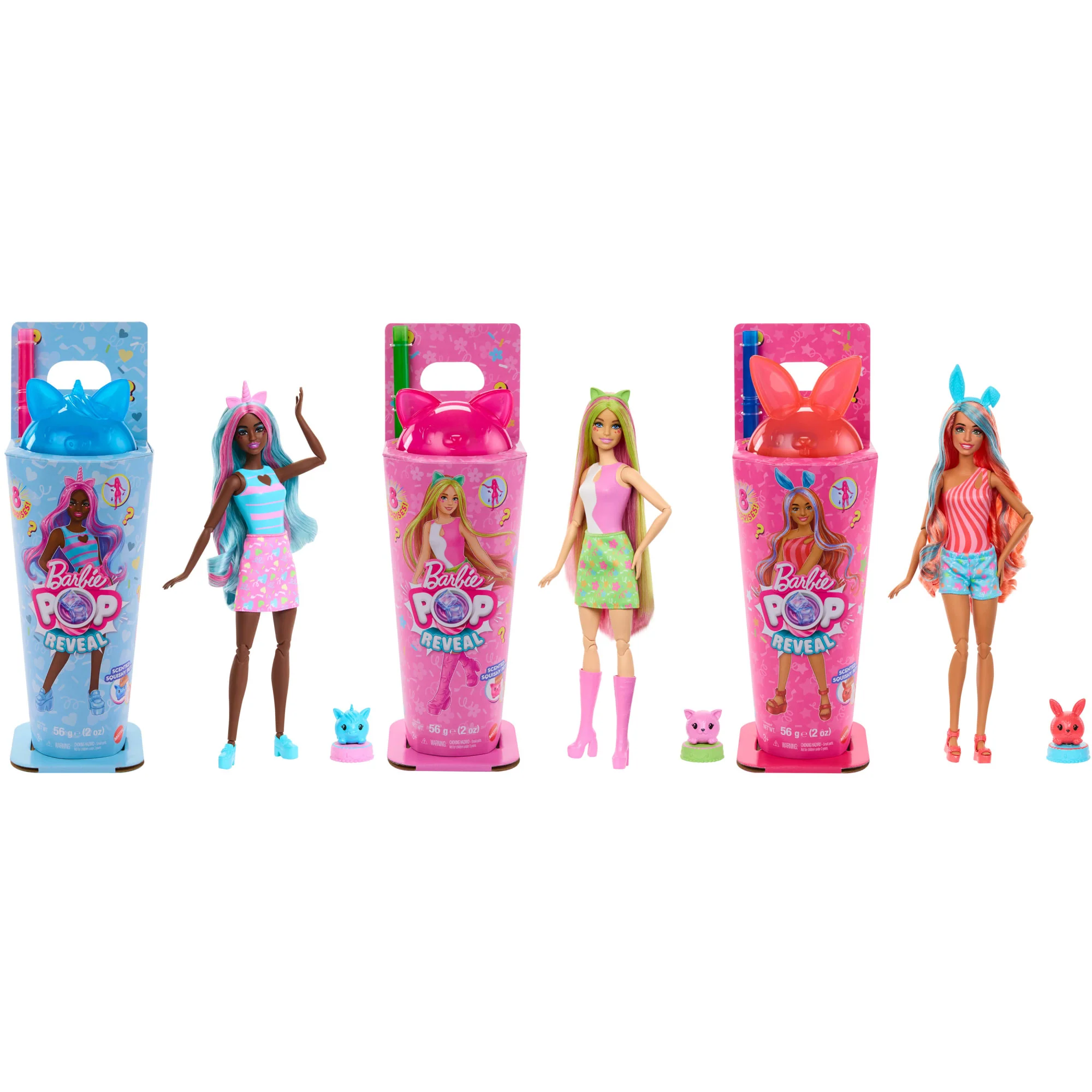 Barbie Pop Reveal Shakes Serisi Bebek Ve Aksesuar Seti, Kokulu Bebek Ve Evcil Hayvan Figürü (Stiller Çeşitlilik Gösterebilir)
