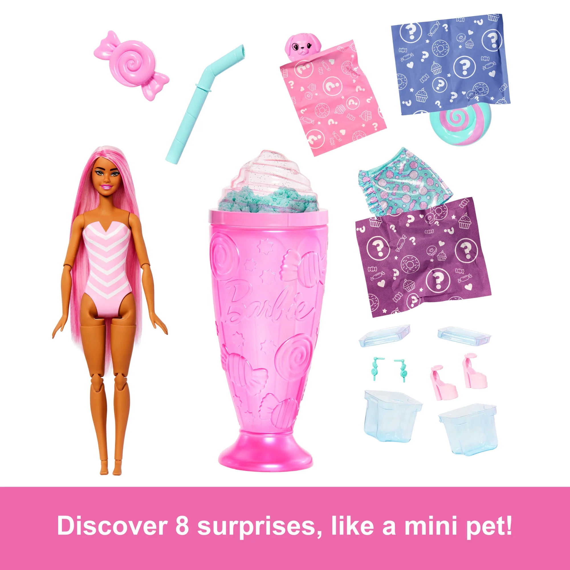 Barbie Pop Reveal Treat-Serie Set Aus Puppe Und Zubehör, Sweet Swirl Modepuppe Mit Haustier - Image 2