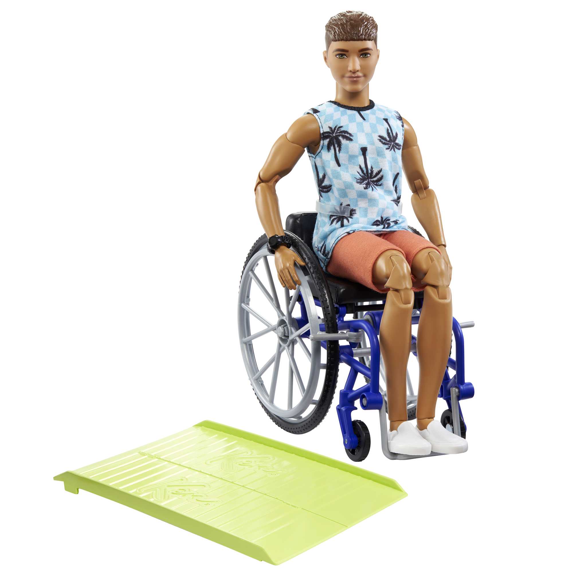 Barbie - Barbie Ken Fashionistas 195 Avec Fauteuil Roulant Et Rampe - Coffret Poupée Mannequin - 3 Ans Et +