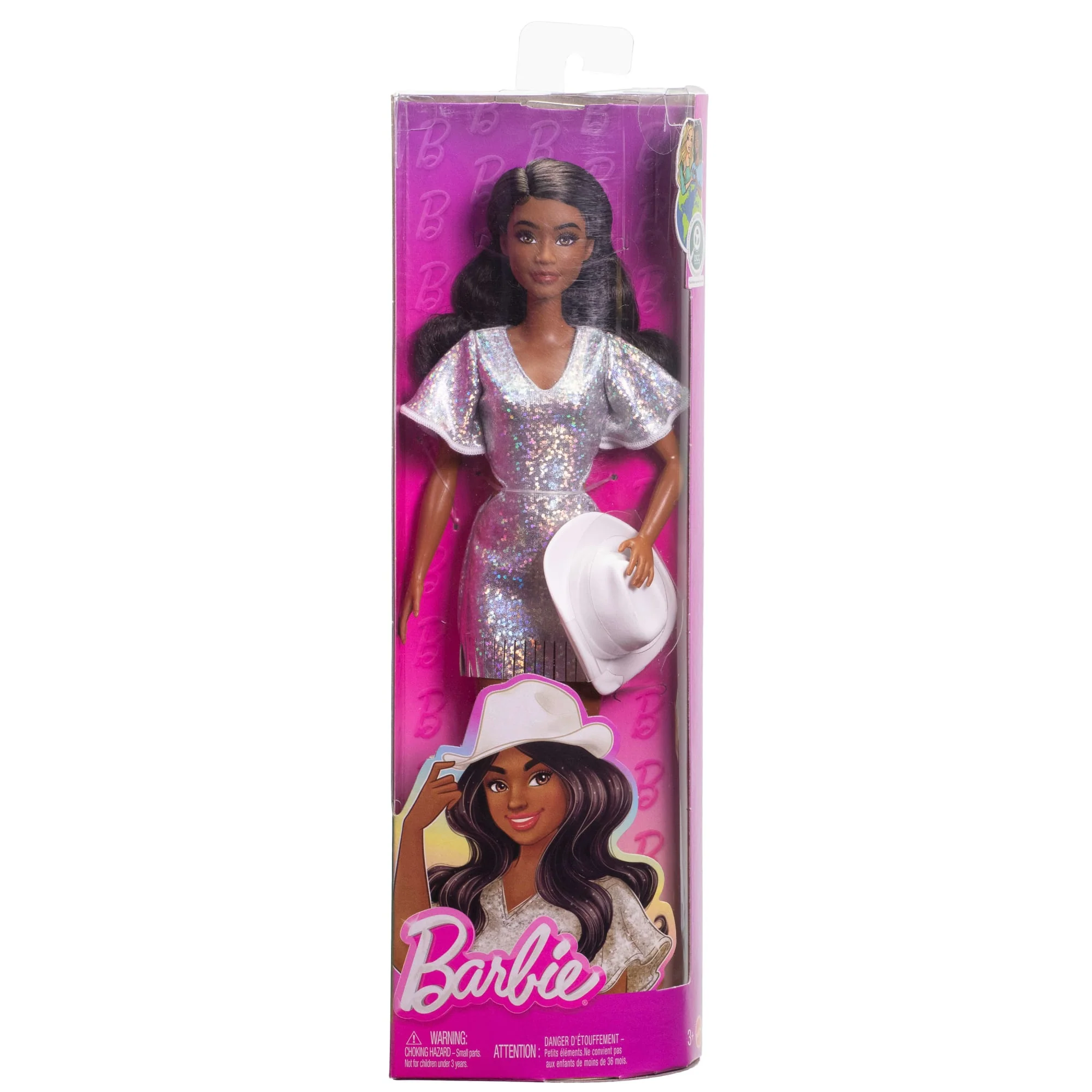 Barbie-Poupée Barbie Fashionistas Robe Argentée-Avec Chapeau De Cowboy - Image 6