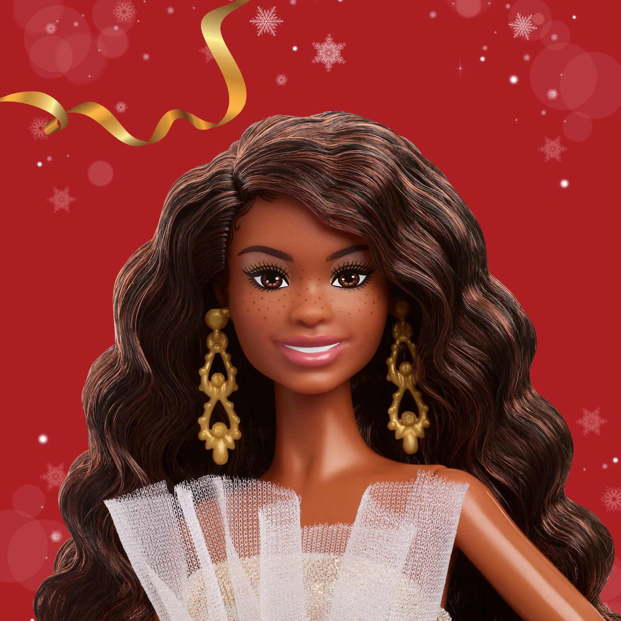 Barbie-Poupée Barbie Joyeux Noël 2025-Avec Robe Argent Et Or - Image 2