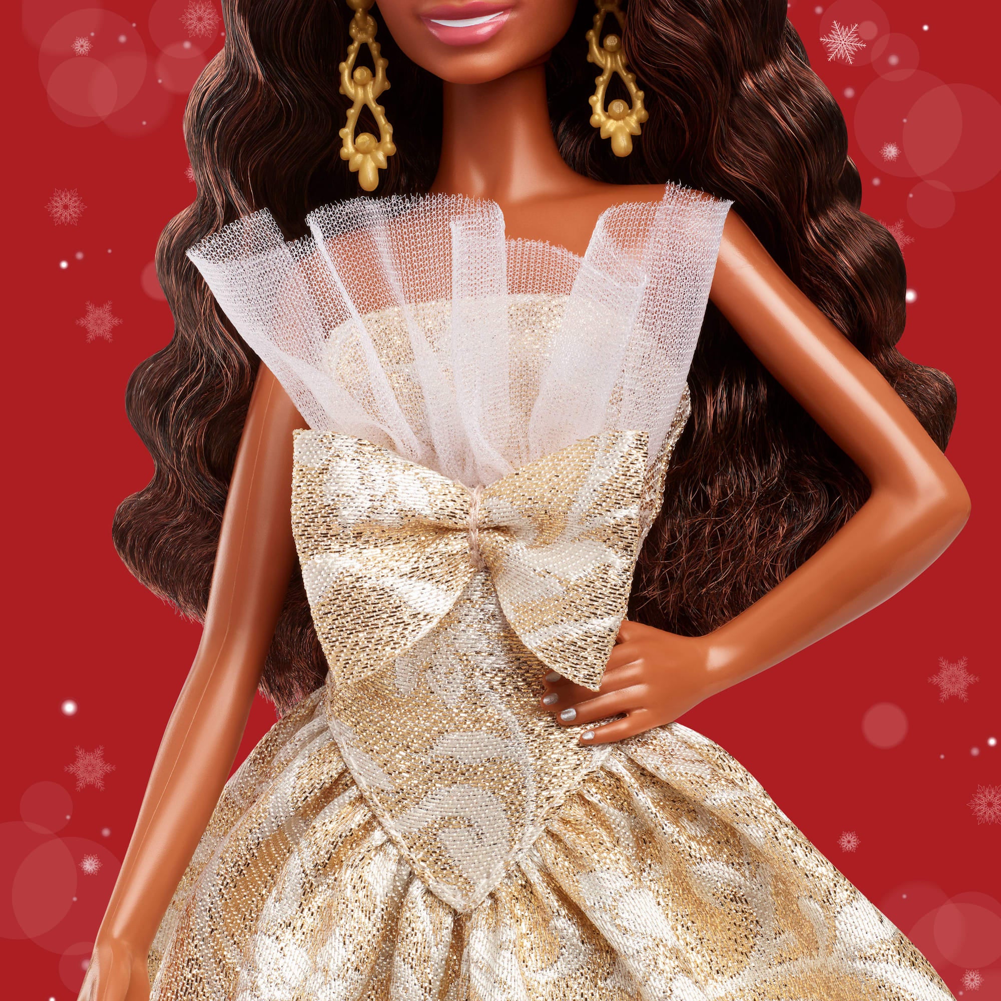 Barbie-Poupée Barbie Joyeux Noël 2025-Avec Robe Argent Et Or - Image 3