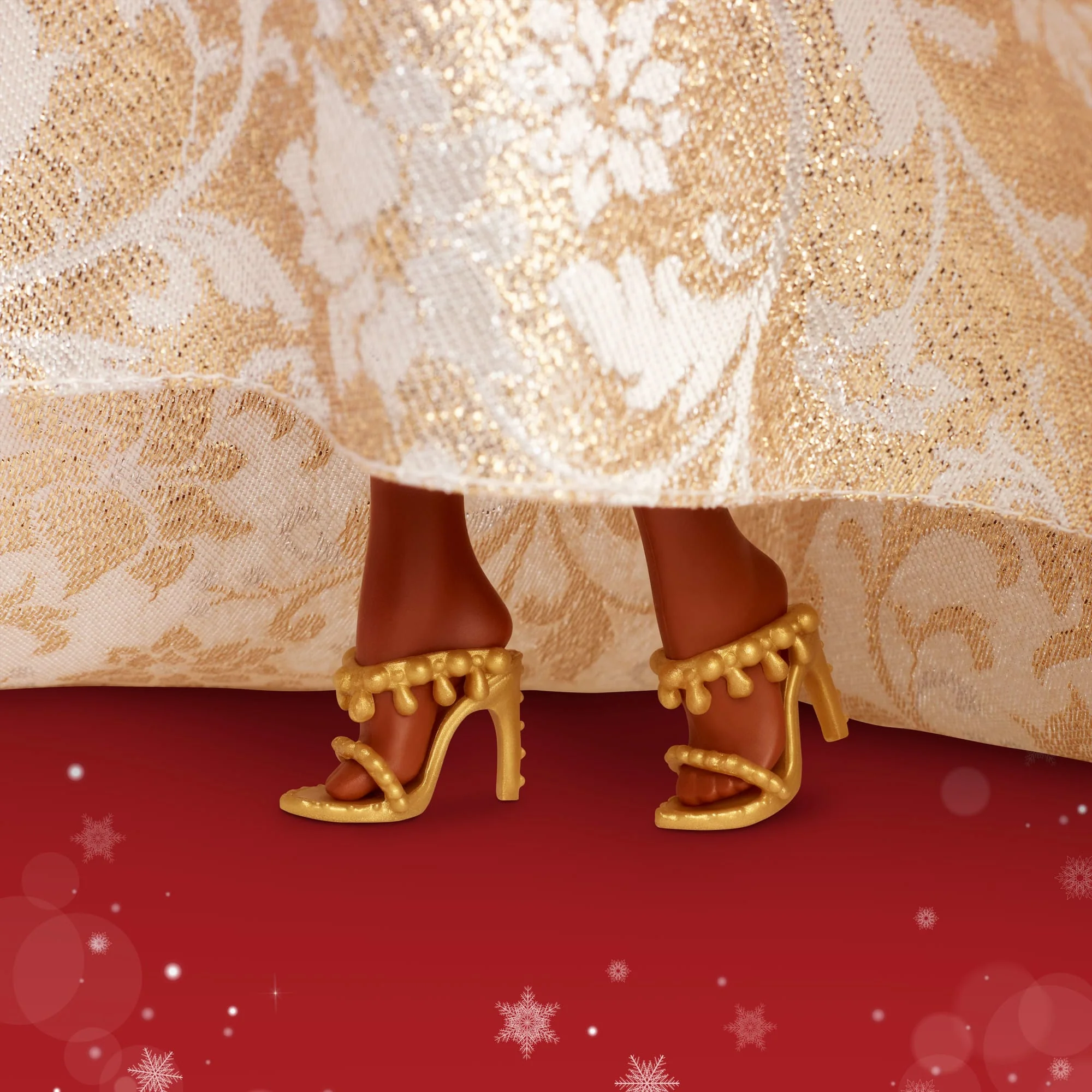 Barbie-Poupée Barbie Joyeux Noël 2025-Avec Robe Argent Et Or - Image 4