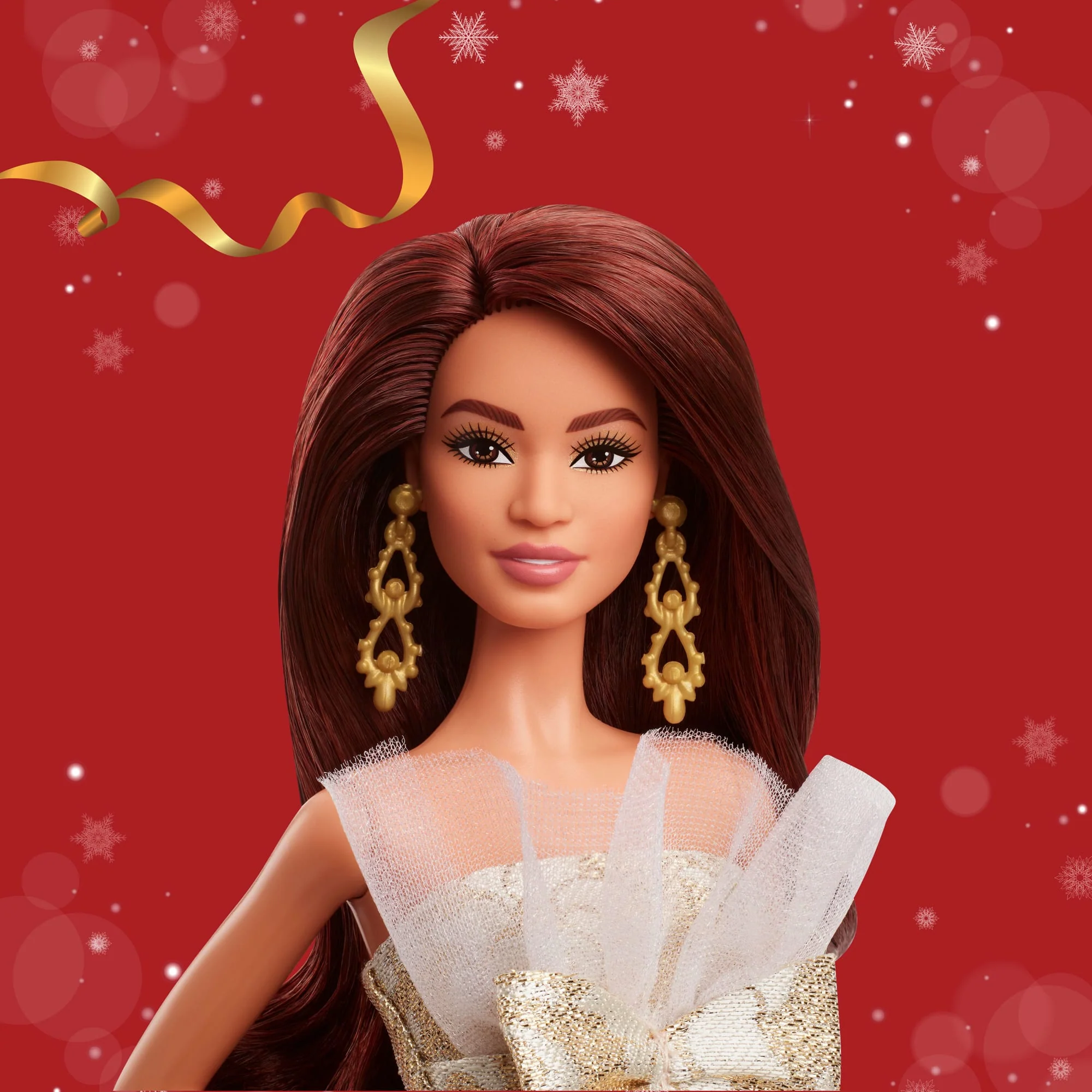 Barbie-Poupée Barbie Joyeux Noël 2025-Avec Robe Argent Et Or - Image 2