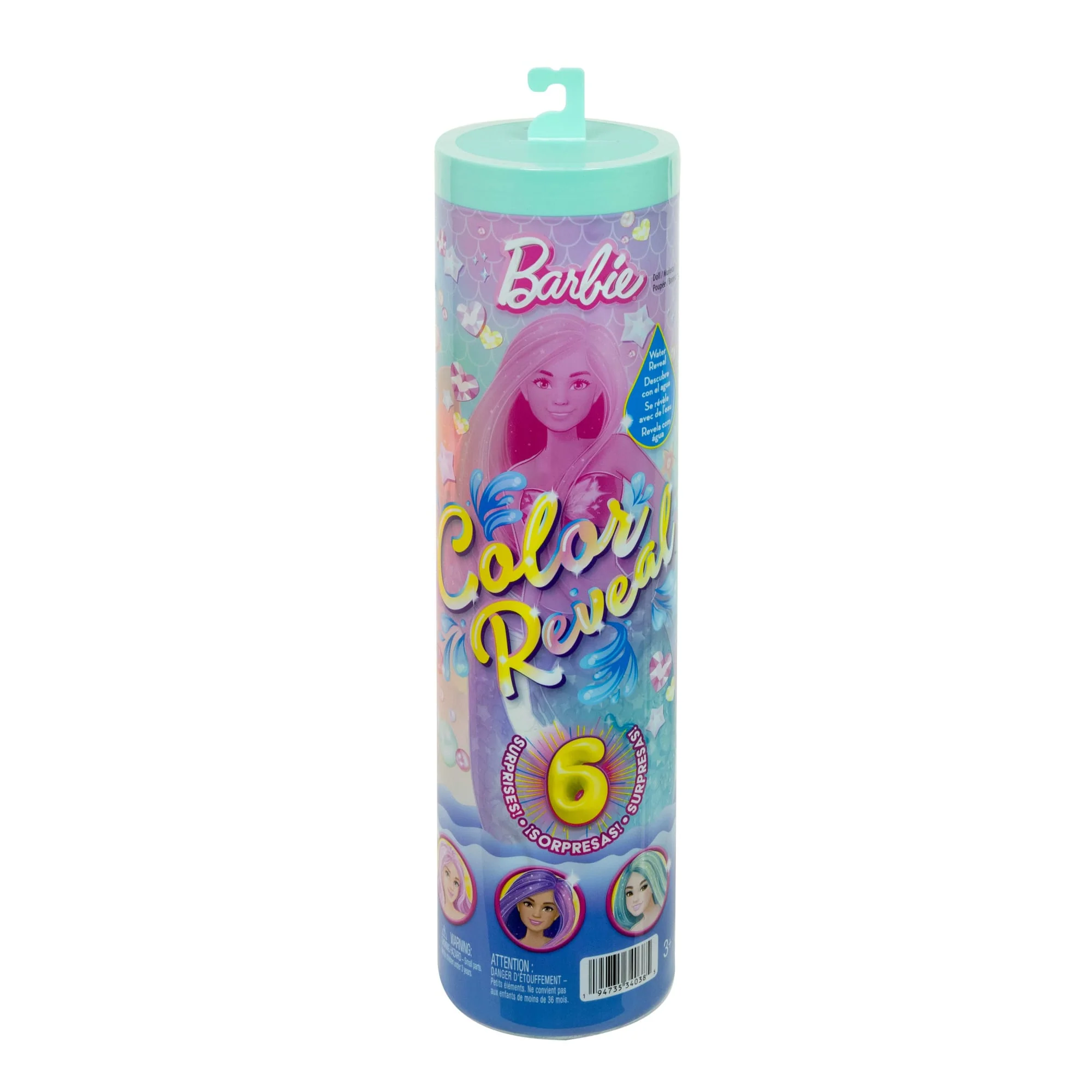 Barbie-Poupée Barbie Sirène Color Reveal-Poupée Et Accessoires