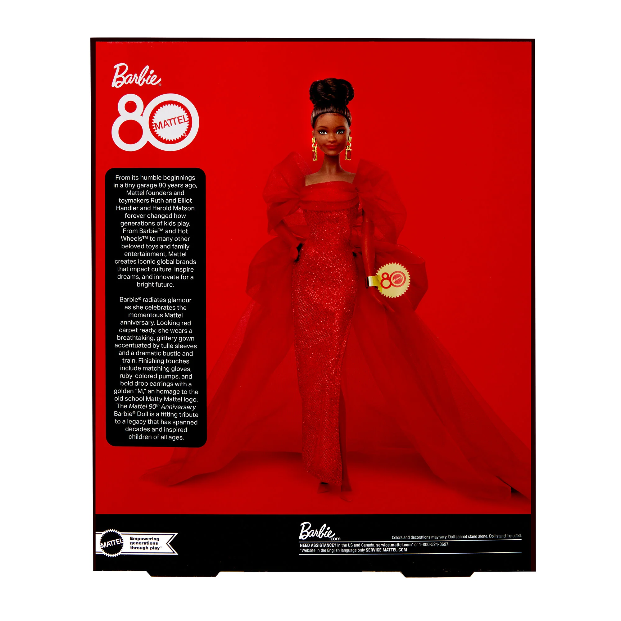 Barbie-Poupée Barbie Spécial 80Ème Anniversaire De Mattel-À Robe Rouge - Image 6