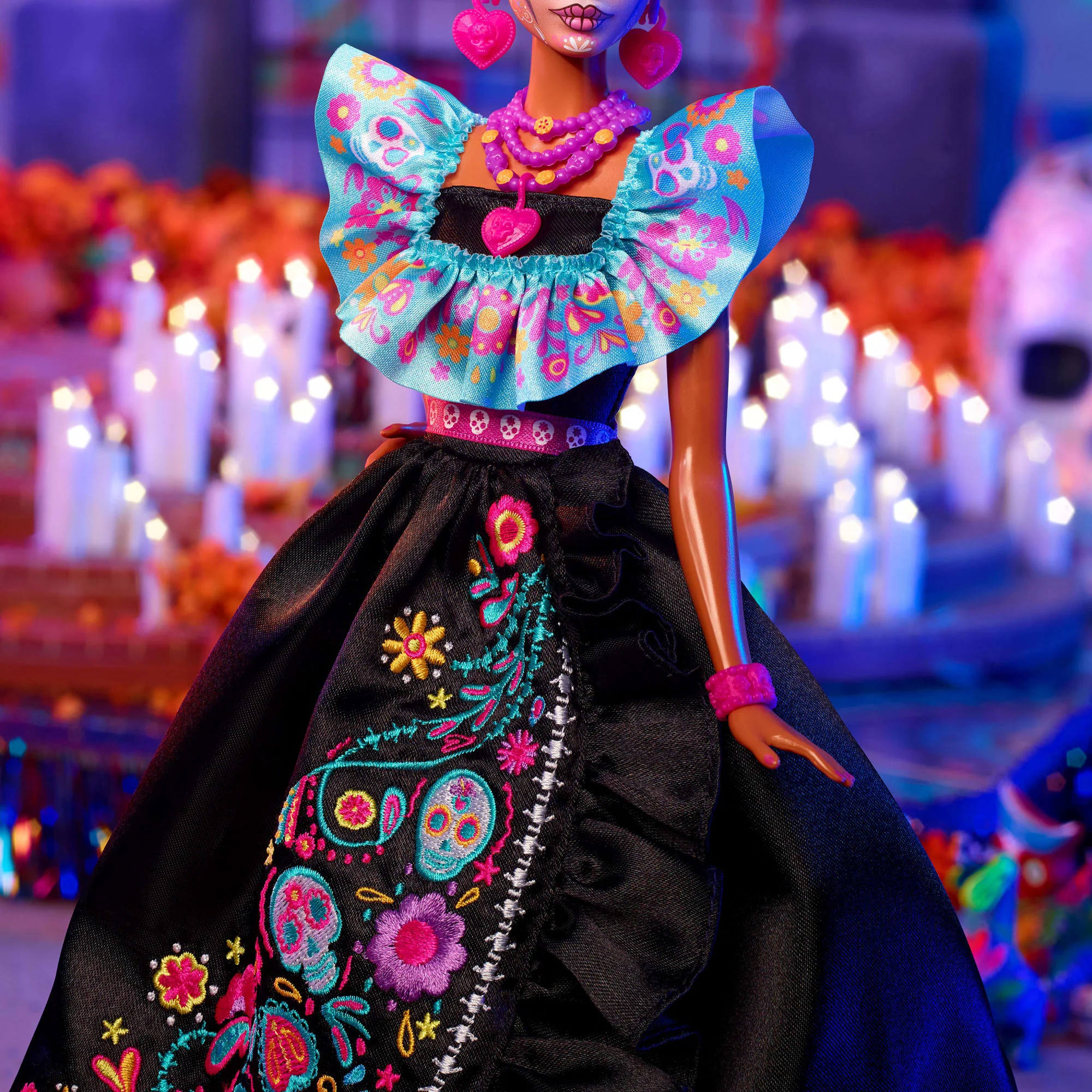 Barbie-Día De Muertos 2024-Poupée Signature Avec Robe Noire À Volants - Image 4