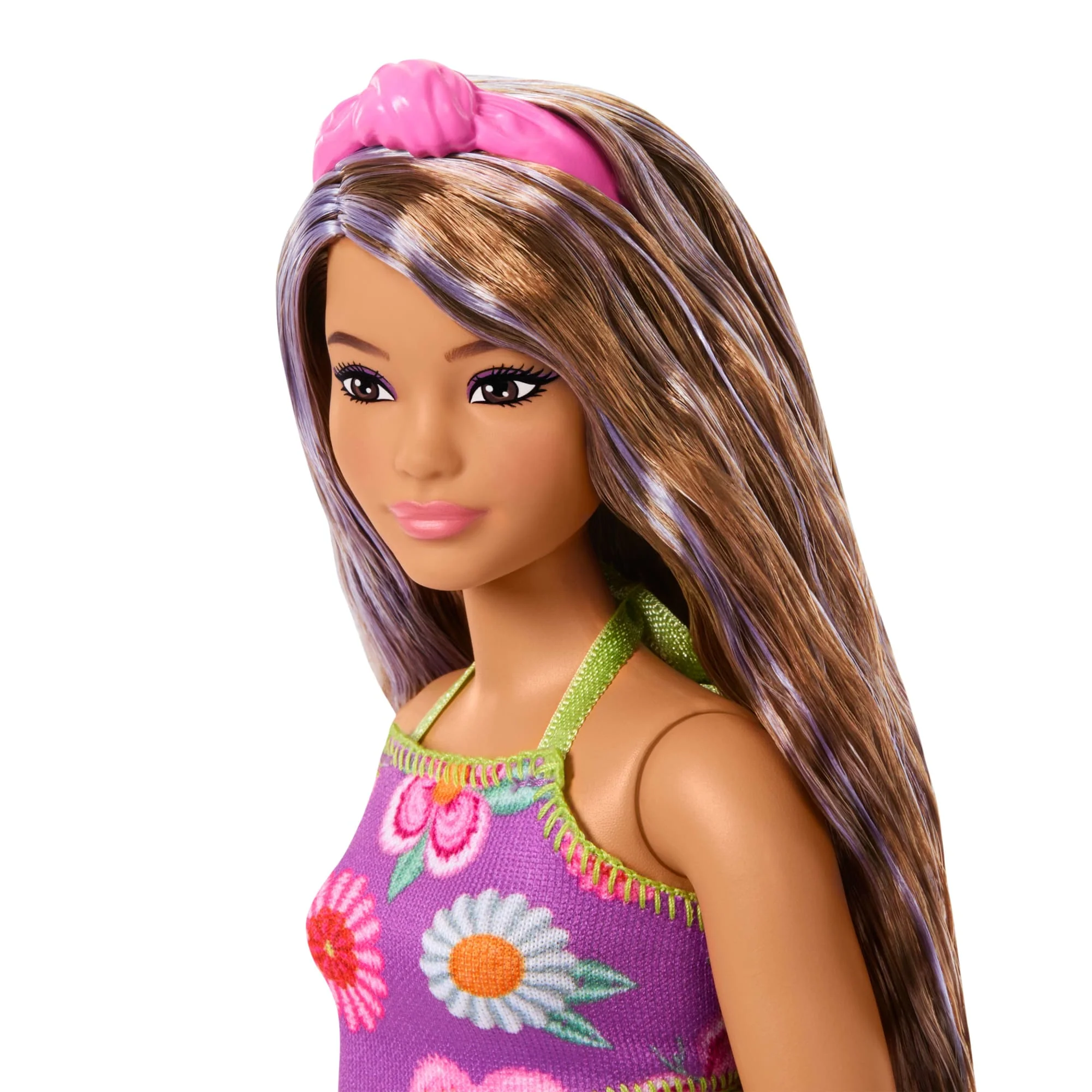 Barbie-Poupée Barbie Fashionistas Brune À Mèches Violettes - Image 4