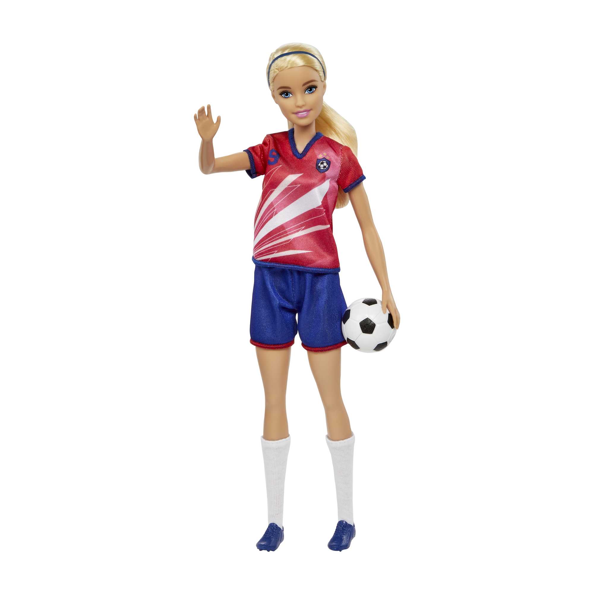 Muñeca Barbie Futbolista, Rubia, Equipación Con El Número 9, Balón De Fútbol, Zapatillas Con Tacos, Medias, A Partir De 3 Años - Image 4