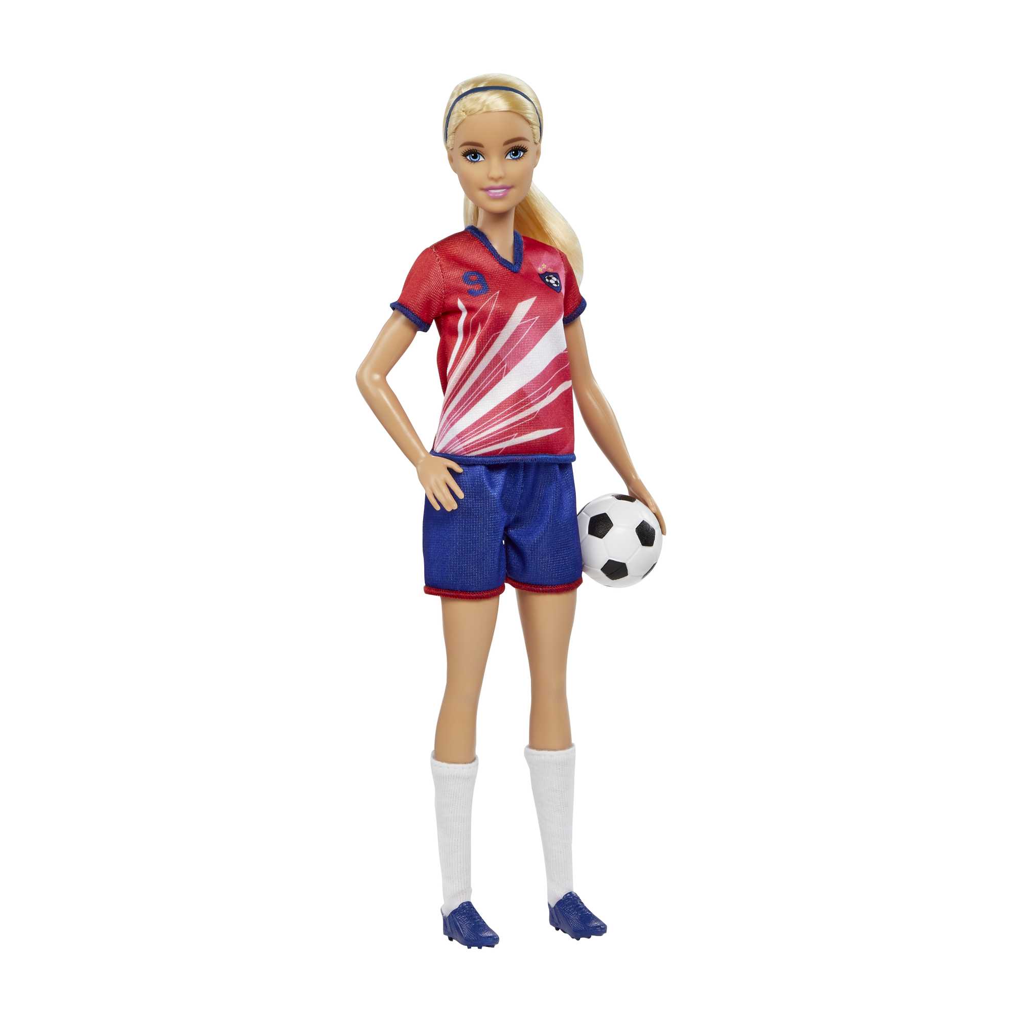 Muñeca Barbie Futbolista, Rubia, Equipación Con El Número 9, Balón De Fútbol, Zapatillas Con Tacos, Medias, A Partir De 3 Años - Image 5