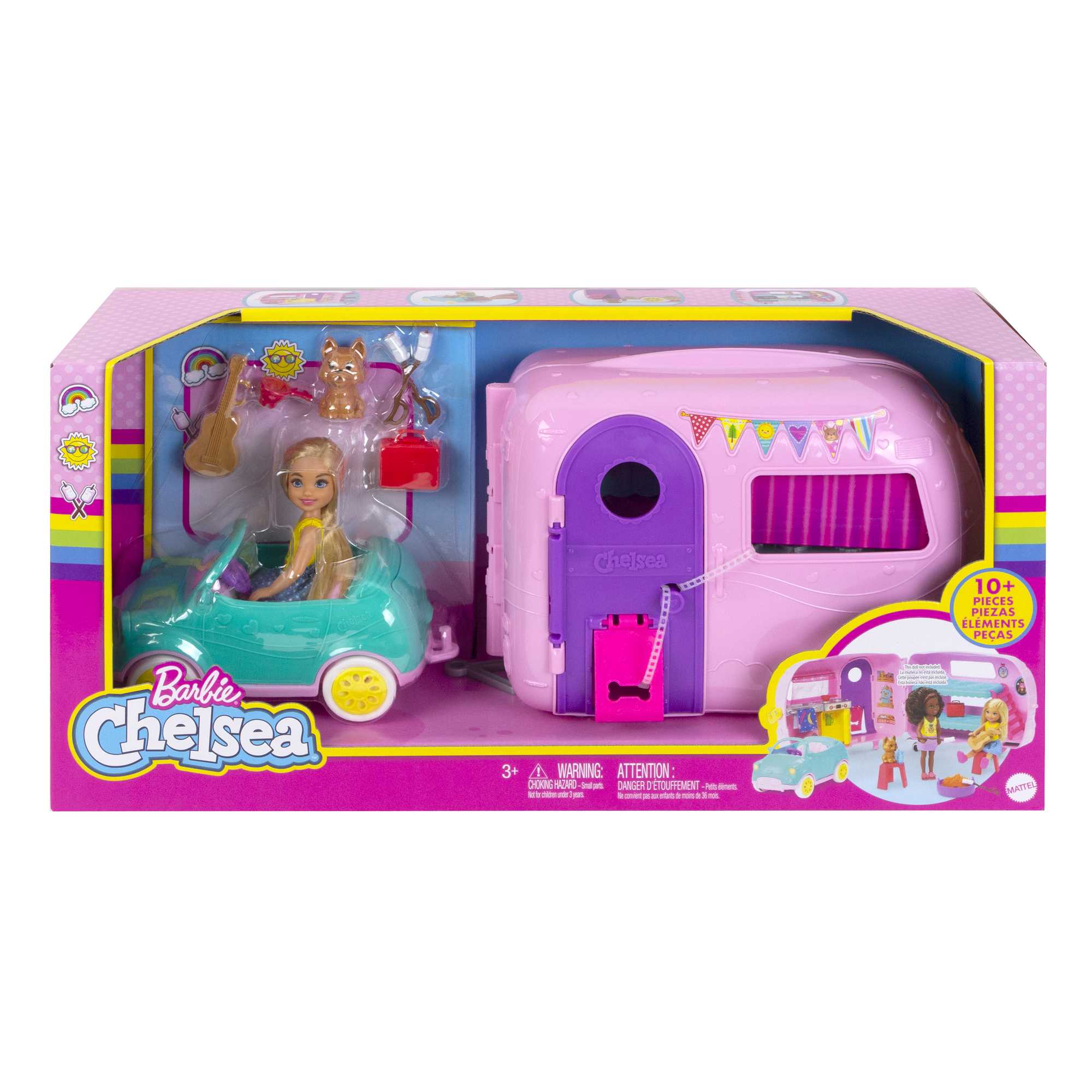 Barbie Przyczepa kempingowa Chelsea + lalka, szczeniaczek, samochód i akcesoria - Image 6