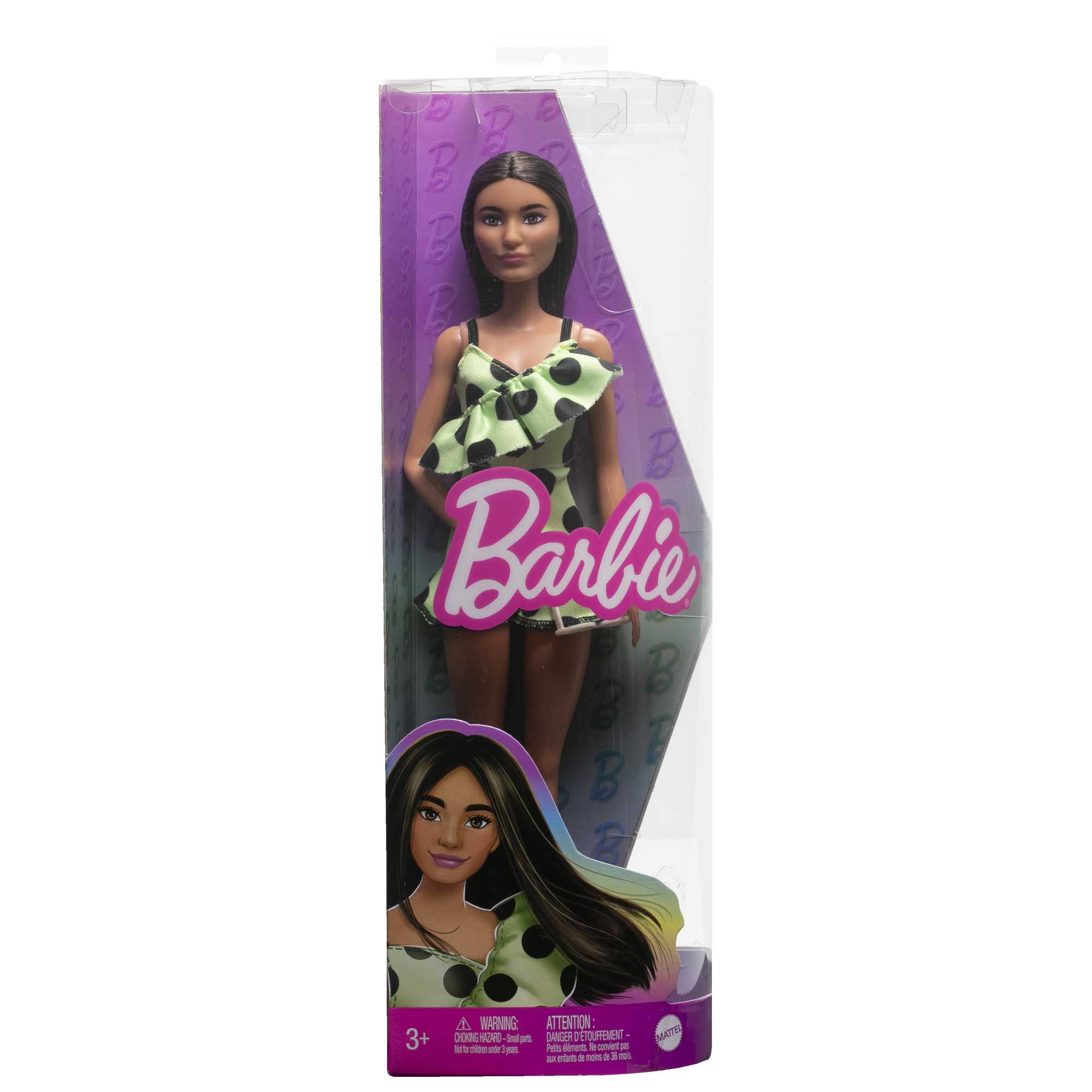 Barbie-Puppe Mit Braunen Haaren Und Gepunktetem Jumpsuit, Barbie Fashionistas - Image 6