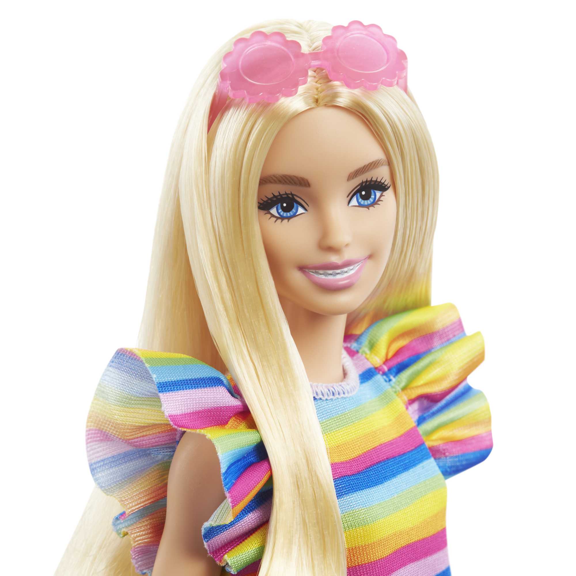 Barbie-Puppe Mit Zahnspange Und Regenbogenkleid, Barbie Fashionistas - Image 3