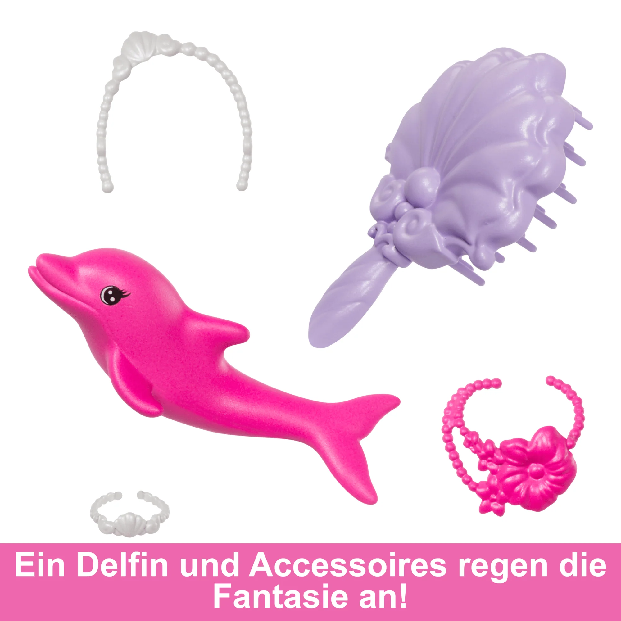Barbie Malibu“ Meerjungfrau-Puppe Mit Farbwechseleffekt, Delfin Und Accessoires - Image 5