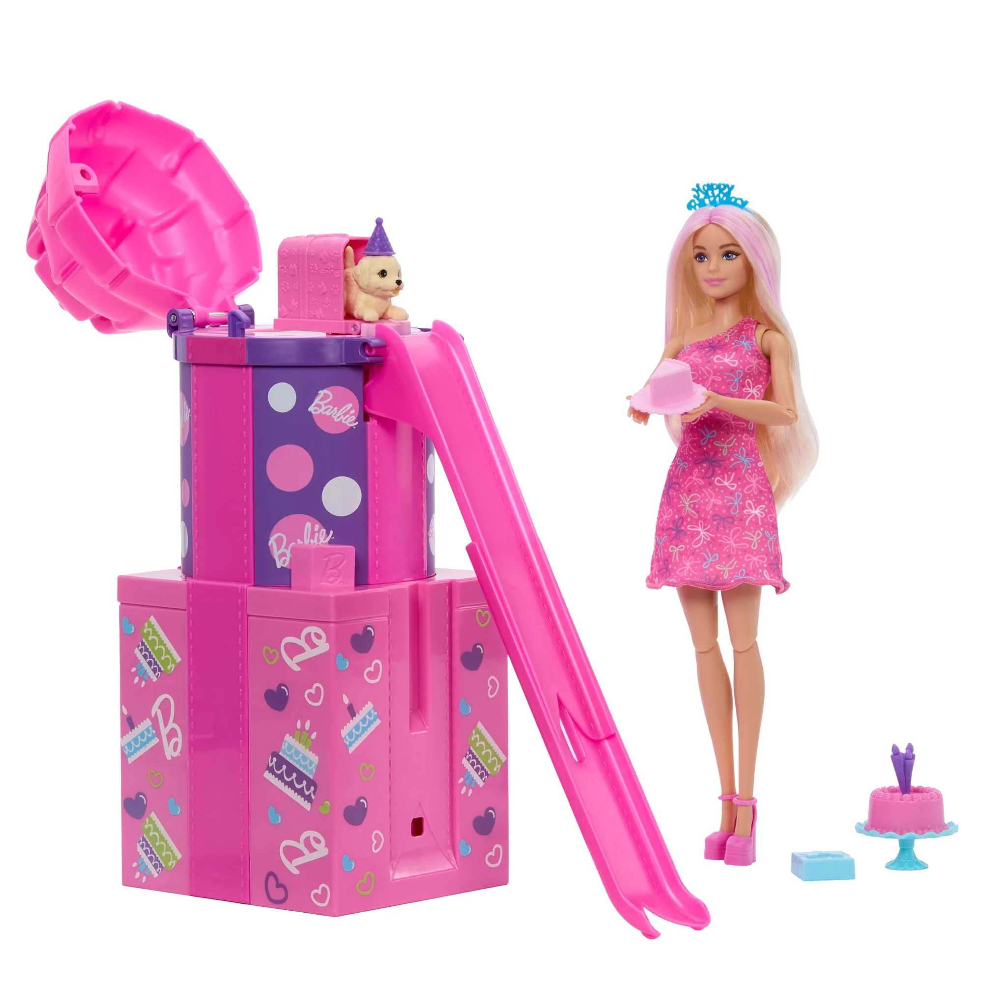 Barbie Rise & Surprise Minik DOStumun Doğum Günü Serisi Bebek Ve Aksesuarlar, Kaydırak Ve Sürprizler (Stiller Çeşitlilik Gösterebilir)