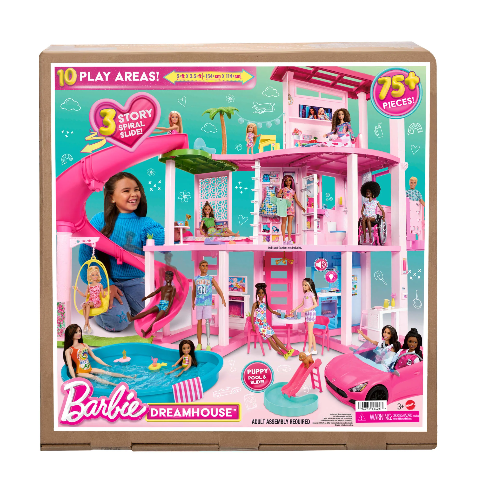 Barbie Rüya Evi, 75'Ten Fazla Parça, 3 Katlı Kaydıraklı Havuz Partisi Bebek Evi - Image 6