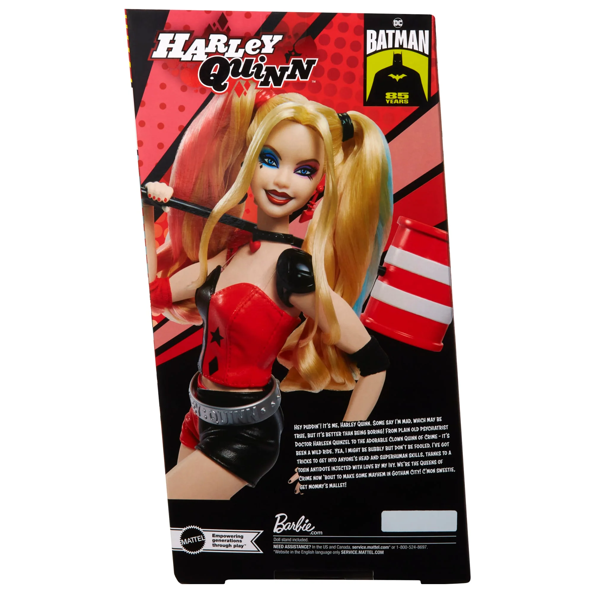 Barbie Signature Bambola Da Collezione  Harley Quinn Con Corpo Snodabile, Abbigliamento Iconico E Accessorio Per Il Martello, Da Collezione Dc Batman 85° Anniversario, Hrm84 - Image 6