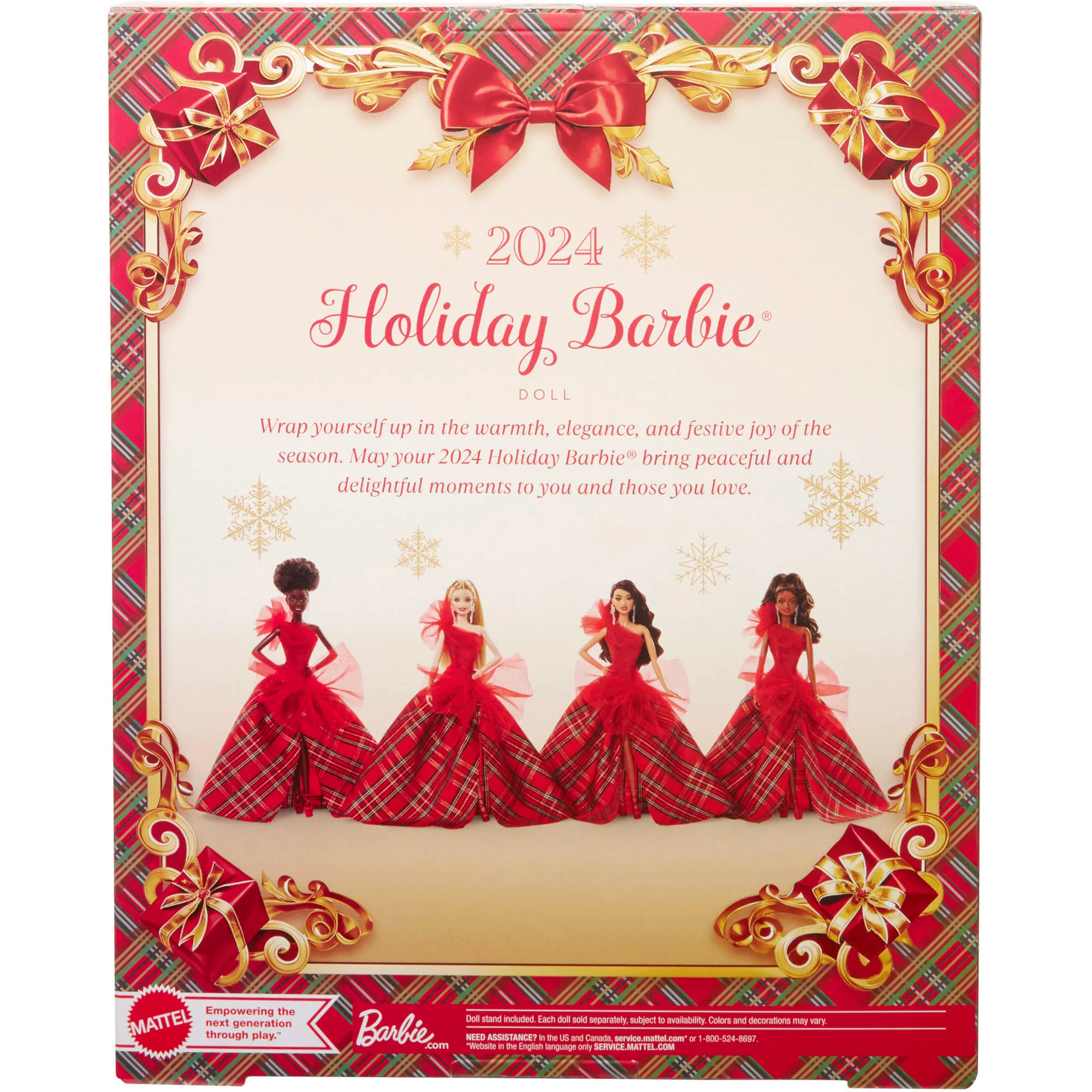 Barbie Signature, Barbie Magia Delle Feste 2024, Regalo Per Collezionisti Per Le Feste, Bionda Con Abito A Quadri - Image 6