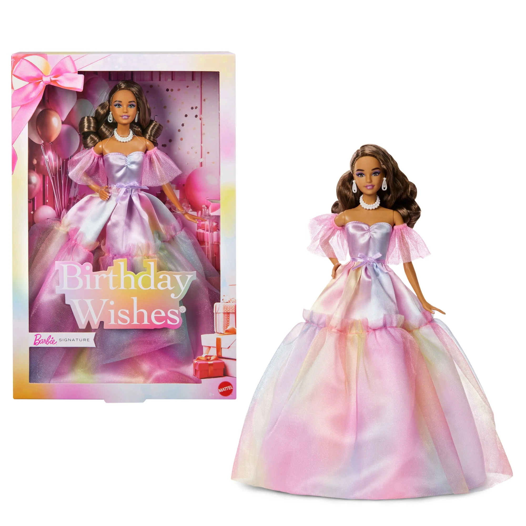 Barbie Signature Birthday Wishes, Bambola Con Abito Con Effetto Arcobaleno Pastello, Regalo Da Collezione