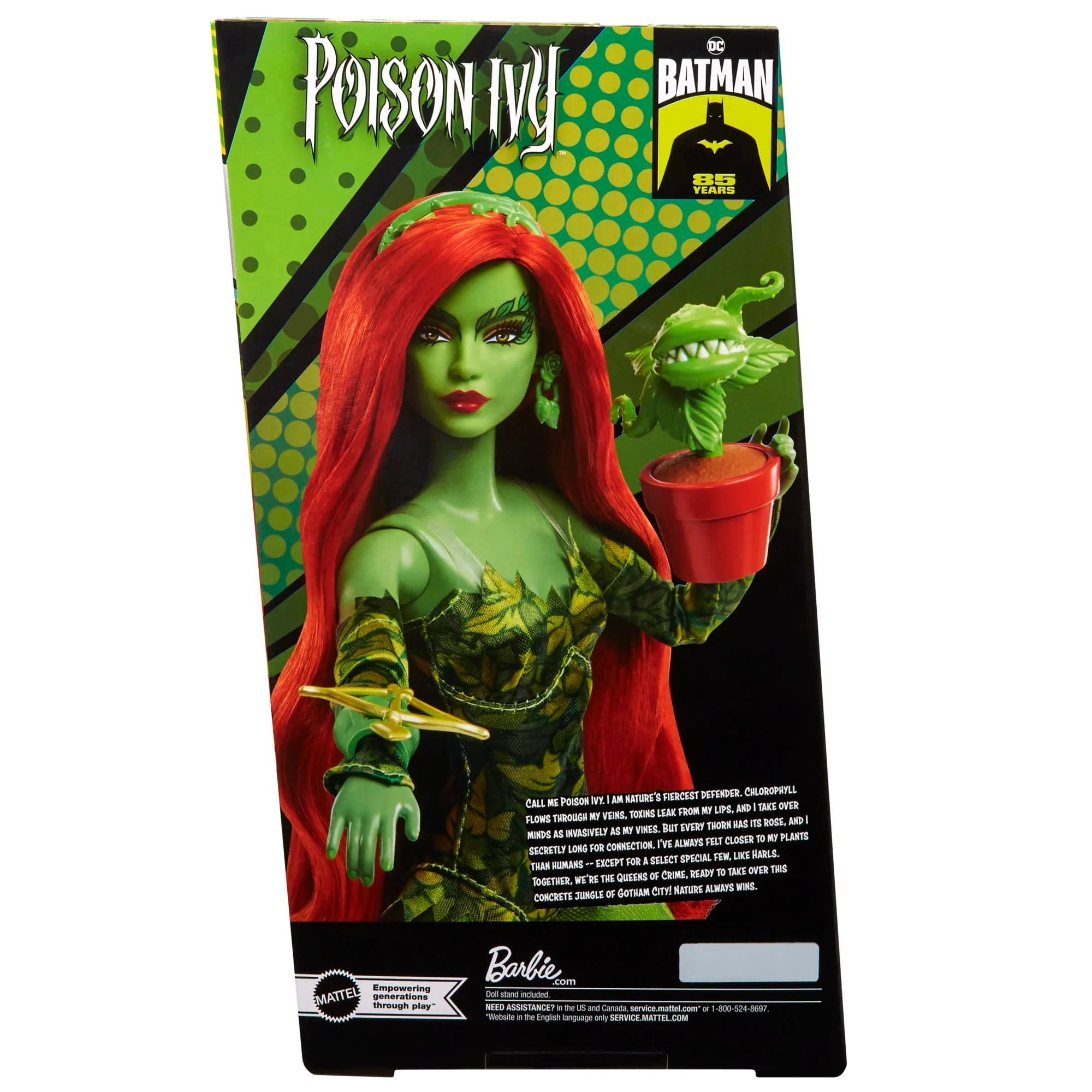 Barbie Signature Poison Ivy, Bambola Da Collezione Con Corpo Snodabile, Abito Iconico E Accessori, Da Collezione Dc Batman 85° Anniversario, Hrm51 - Image 6