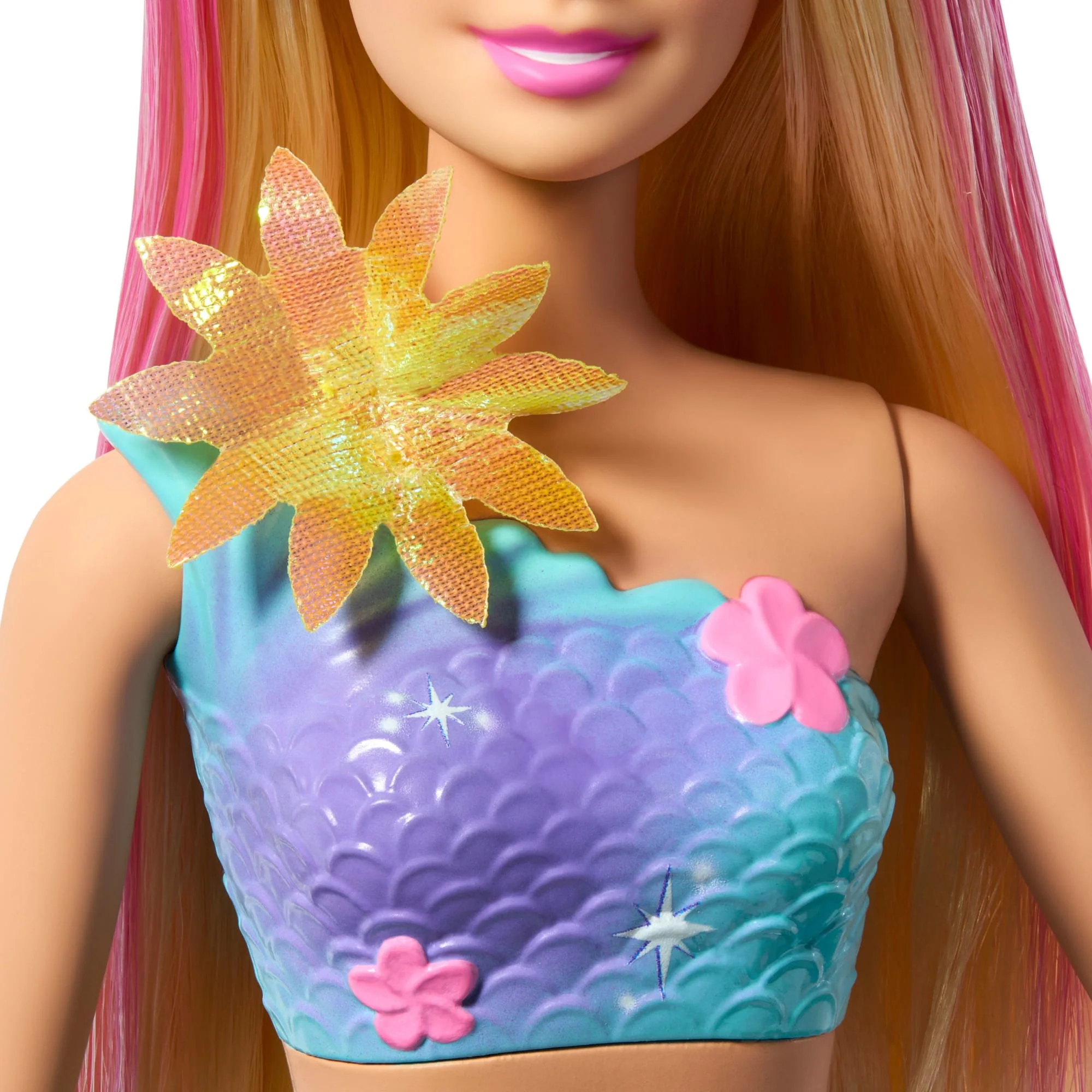 Barbie-Sirène Fleur Magique-Poupée Aux Longs Cheveux Blonds - Image 5