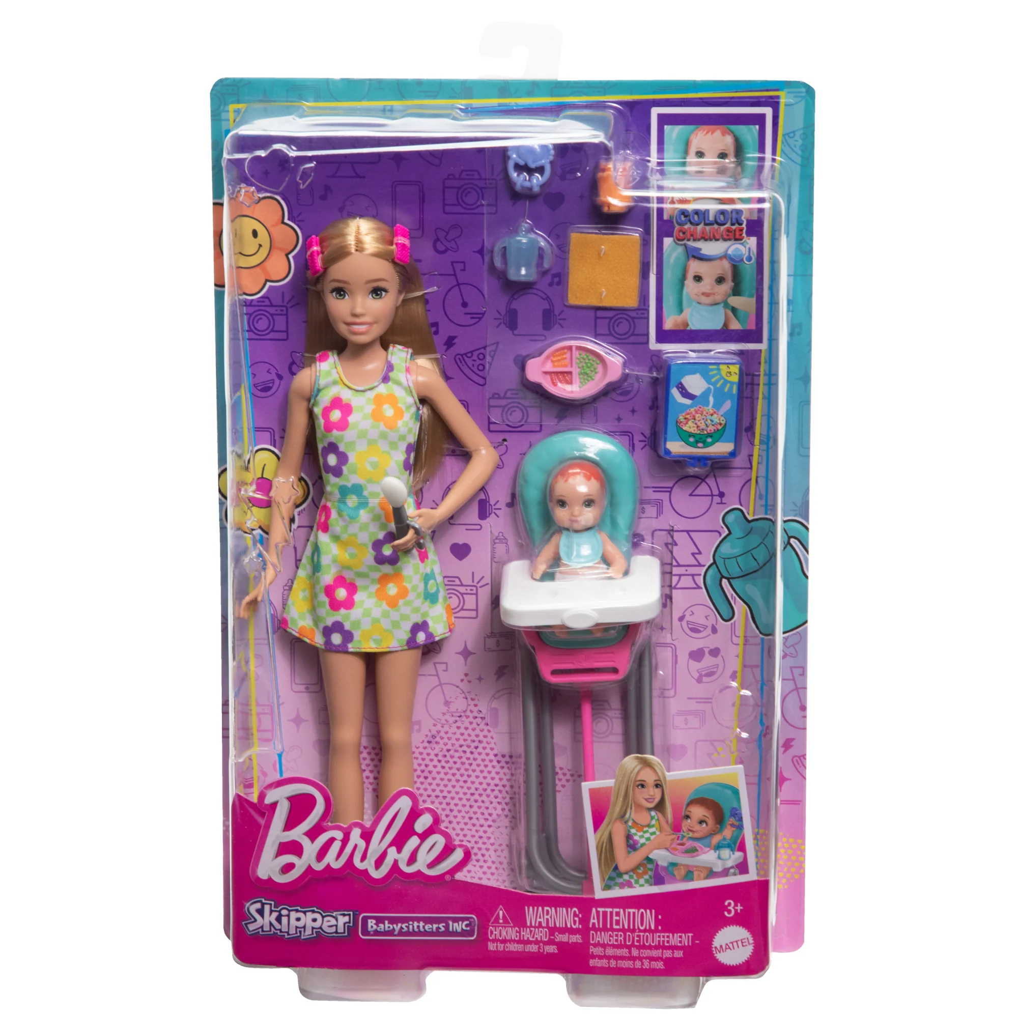 Barbie Skipper Babysitters Inc Speelset, Inclusief Pop, Baby En Maaltijdaccessoires, 10-Delige Set - Image 6