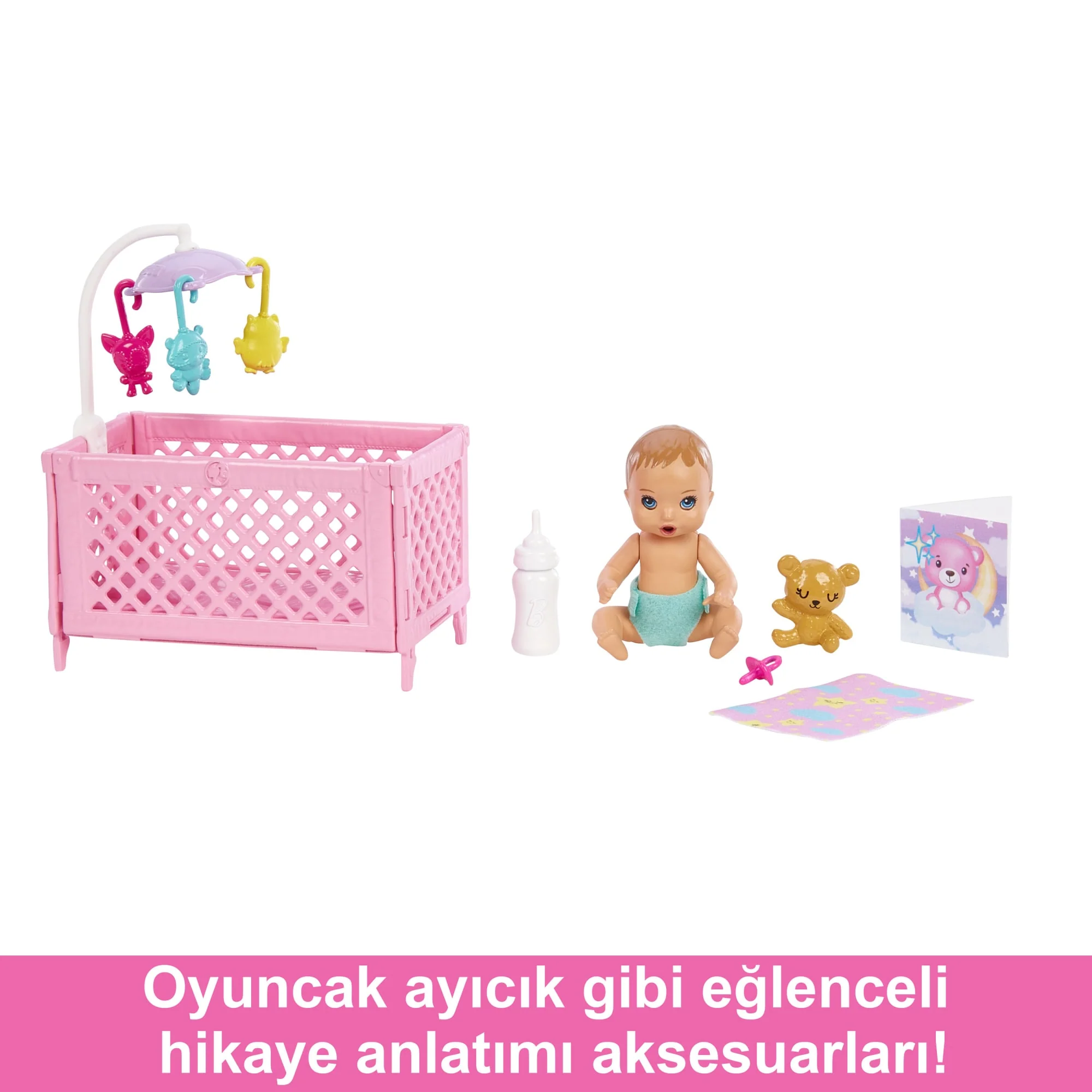 Barbie Skipper Bebek Bakıcısı Oyun Seti, Skipper Bebek, Uykulu Bebek Figürü, Beşik Ve Aksesuarlar - Image 5