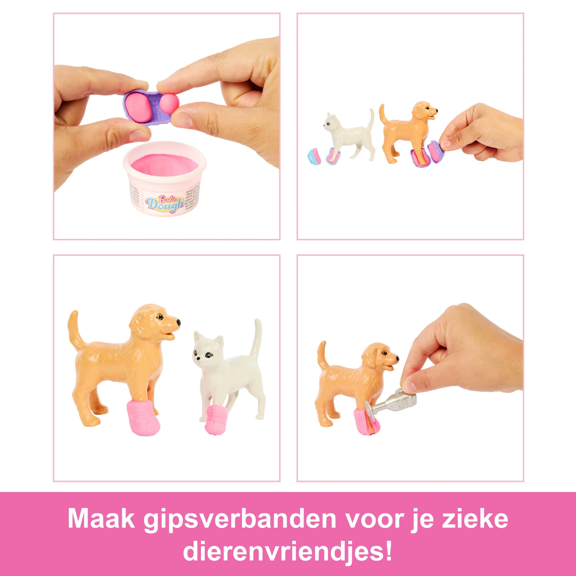 Barbie Snelgips Dierenkliniek, Speelset Met Modepop Met Roze Gekleurd Haar, Kliniekmeubilair En Meer Dan 10 Accessoires - Image 4
