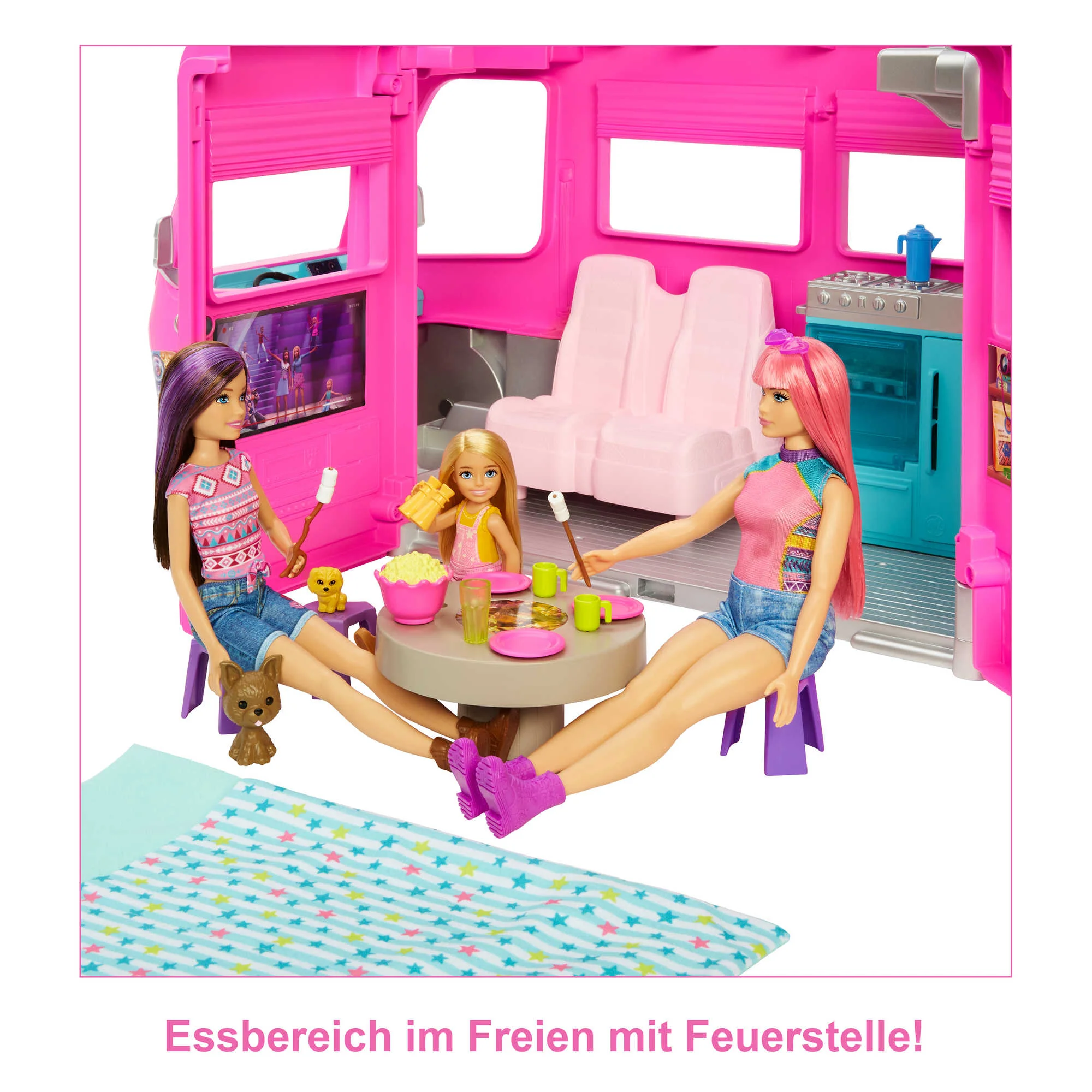 Barbie Super Abenteuer-Camper, Wohnmobil Inkl. Tiere Und Zubehör - Image 4